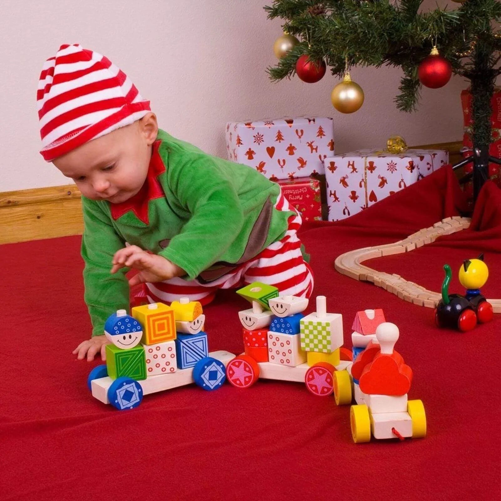 Bigjigs Toys Build Up Train - mezetto ebebek ebebek