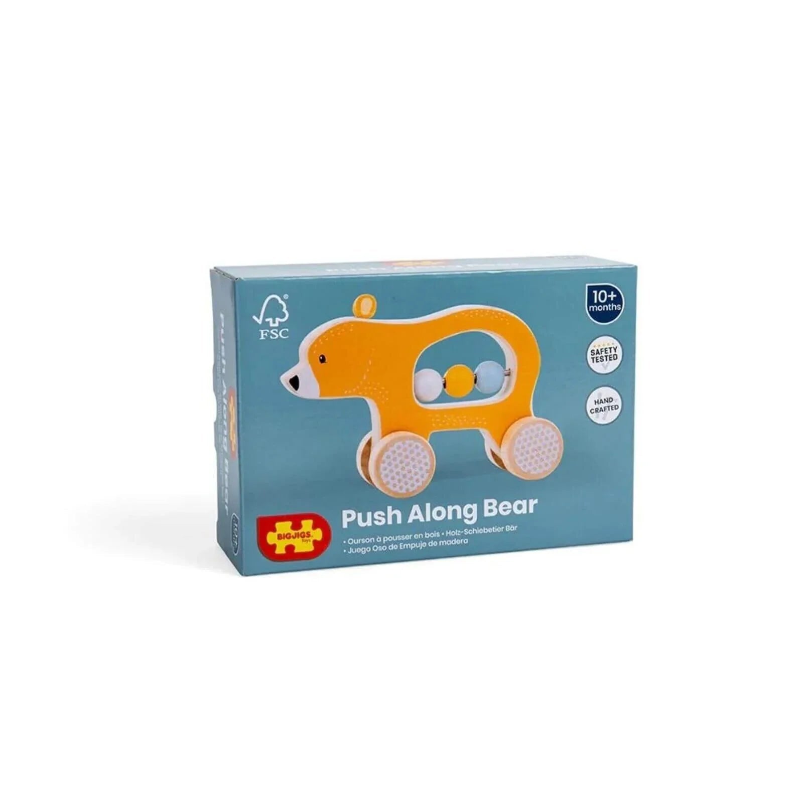 Bigjigs Toys Push Along Bear - mezetto ebebek ebebek