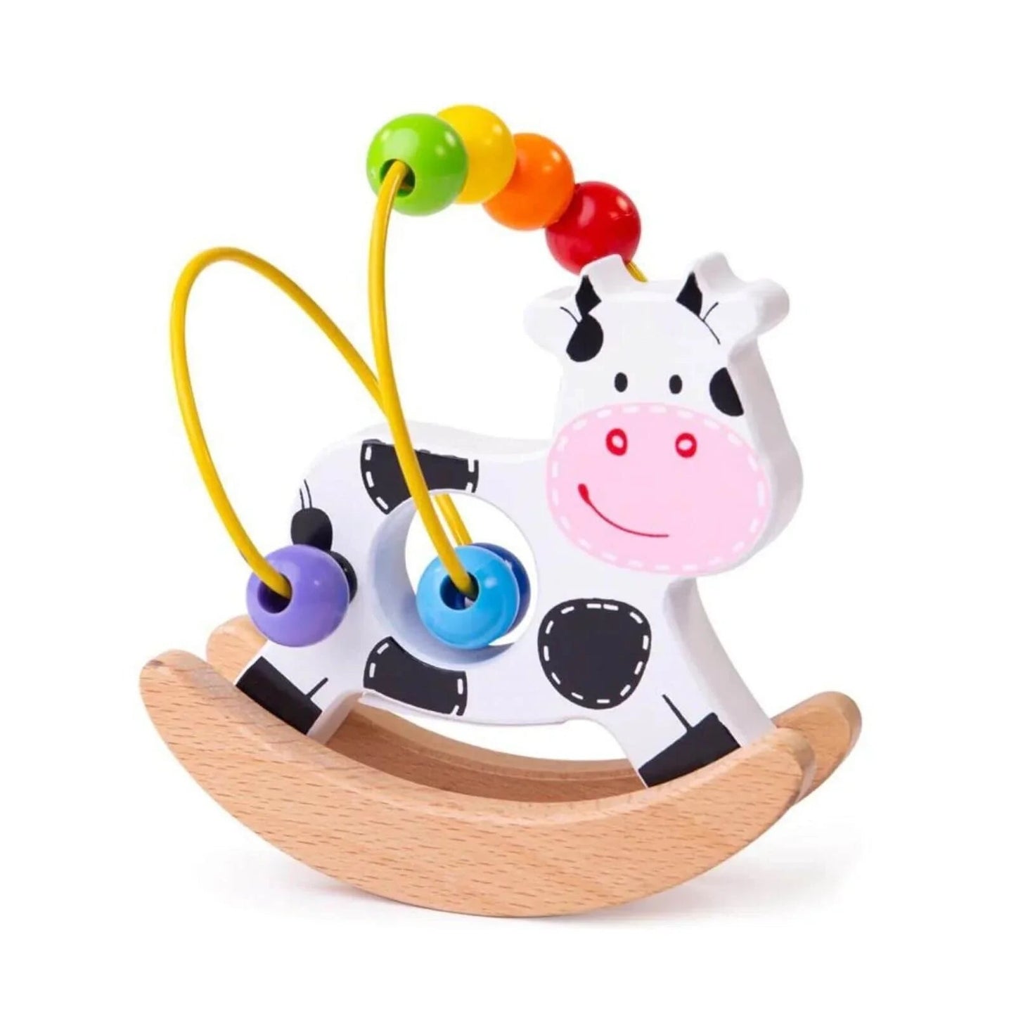 Bigjigs Toys Rocking Bead Frame Cow - mezetto ebebek ebebek