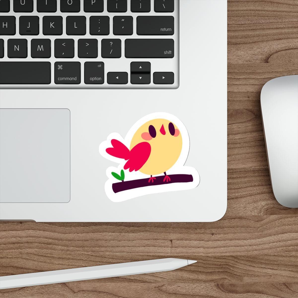 Bird on Branch Sticker – Tranquil Pastel Nature Design - mezetto KEOLIX KEOLIX