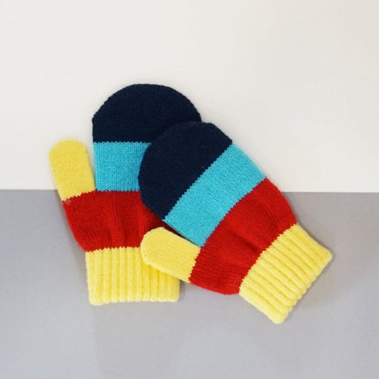 Blade & Rose Bright Striped Mittens 2 - 6 Years Blue/Red/Yellow - mezetto ebebek ebebek