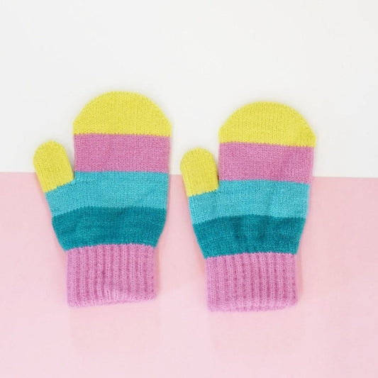 Blade & Rose Bright Striped Mittens 2 - 6 Years Blue/Red/Yellow - mezetto ebebek ebebek