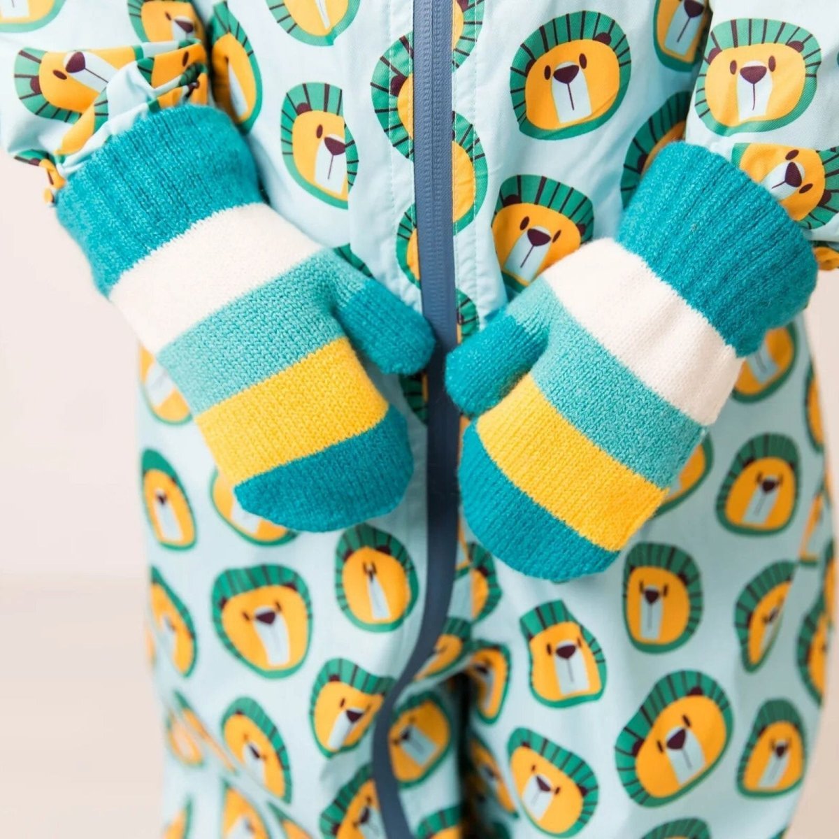 Blade & Rose Bright Striped Mittens 2 - 6 Years Blue/Red/Yellow - mezetto ebebek ebebek