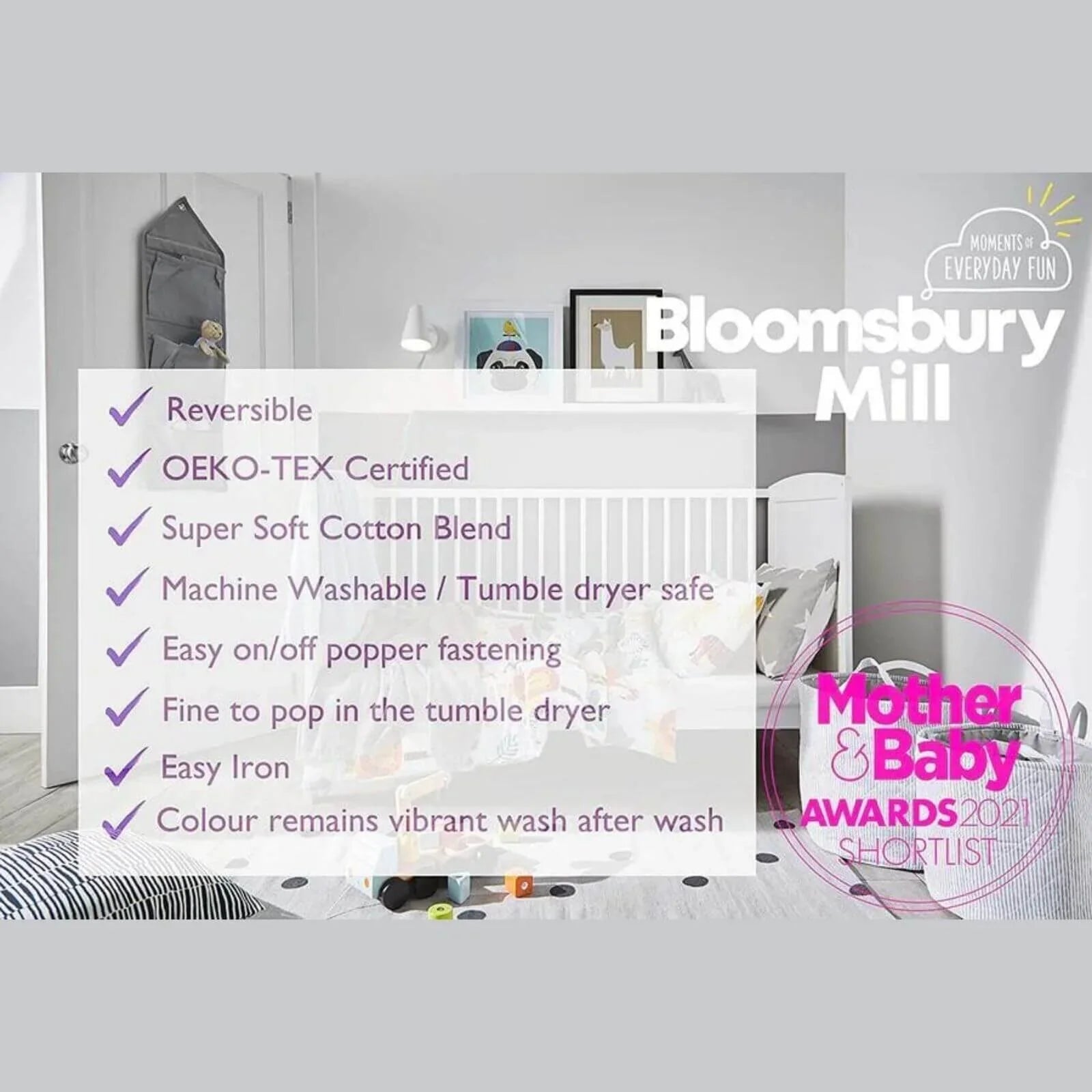 Bloomsbury Mill Single Duvet Set - Magic Unicorn - mezetto ebebek ebebek