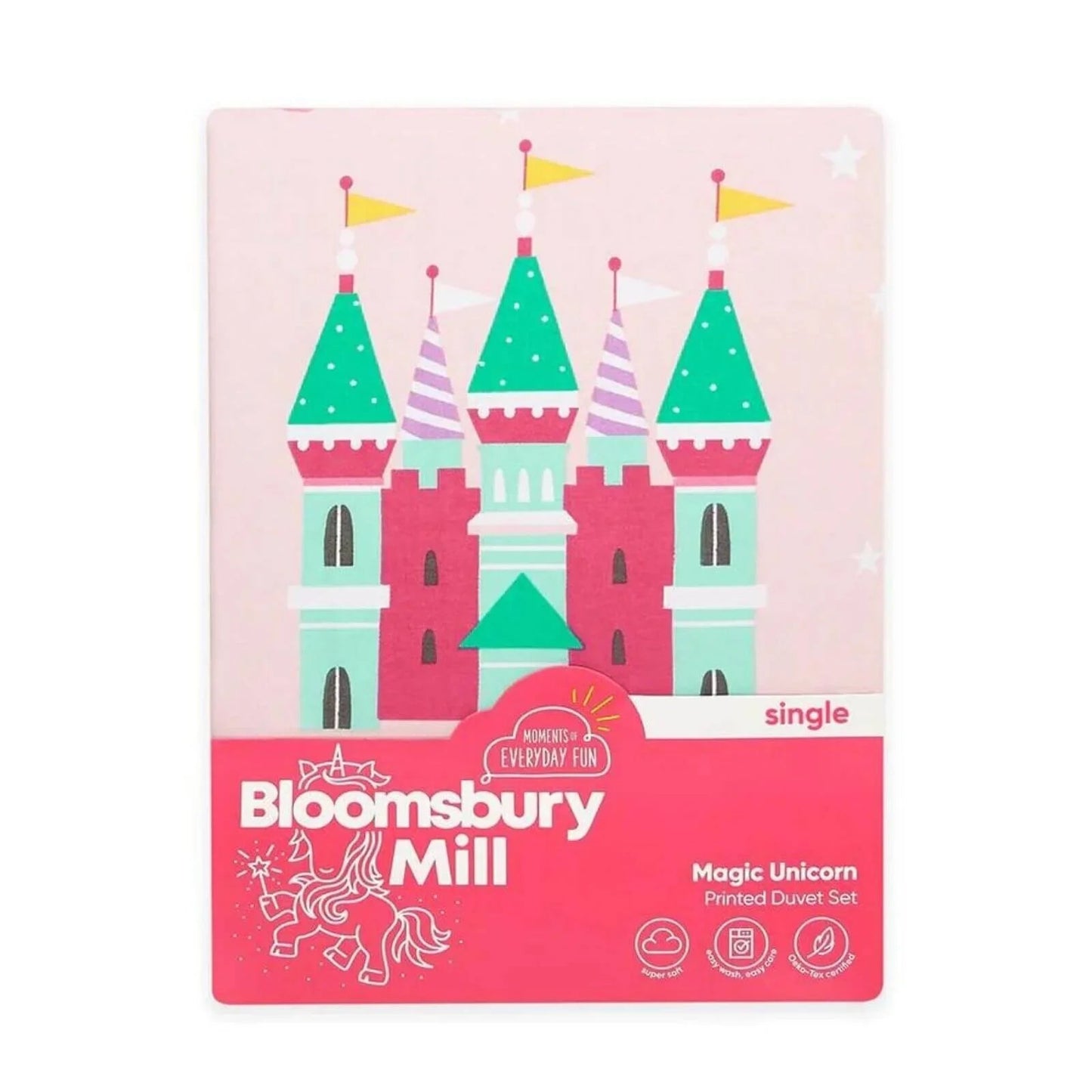 Bloomsbury Mill Single Duvet Set - Magic Unicorn - mezetto ebebek ebebek