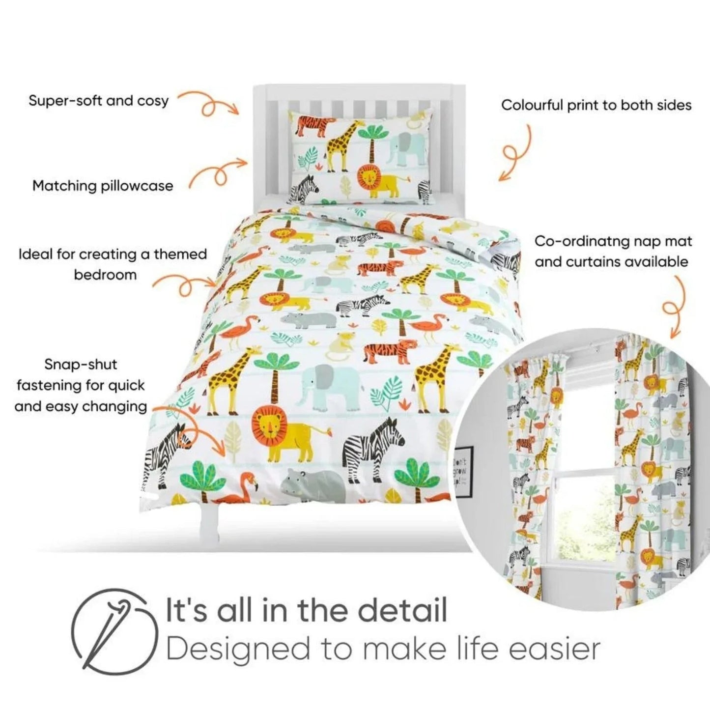 Bloomsbury Mill Single Duvet Set - Safari Adventure - mezetto ebebek ebebek