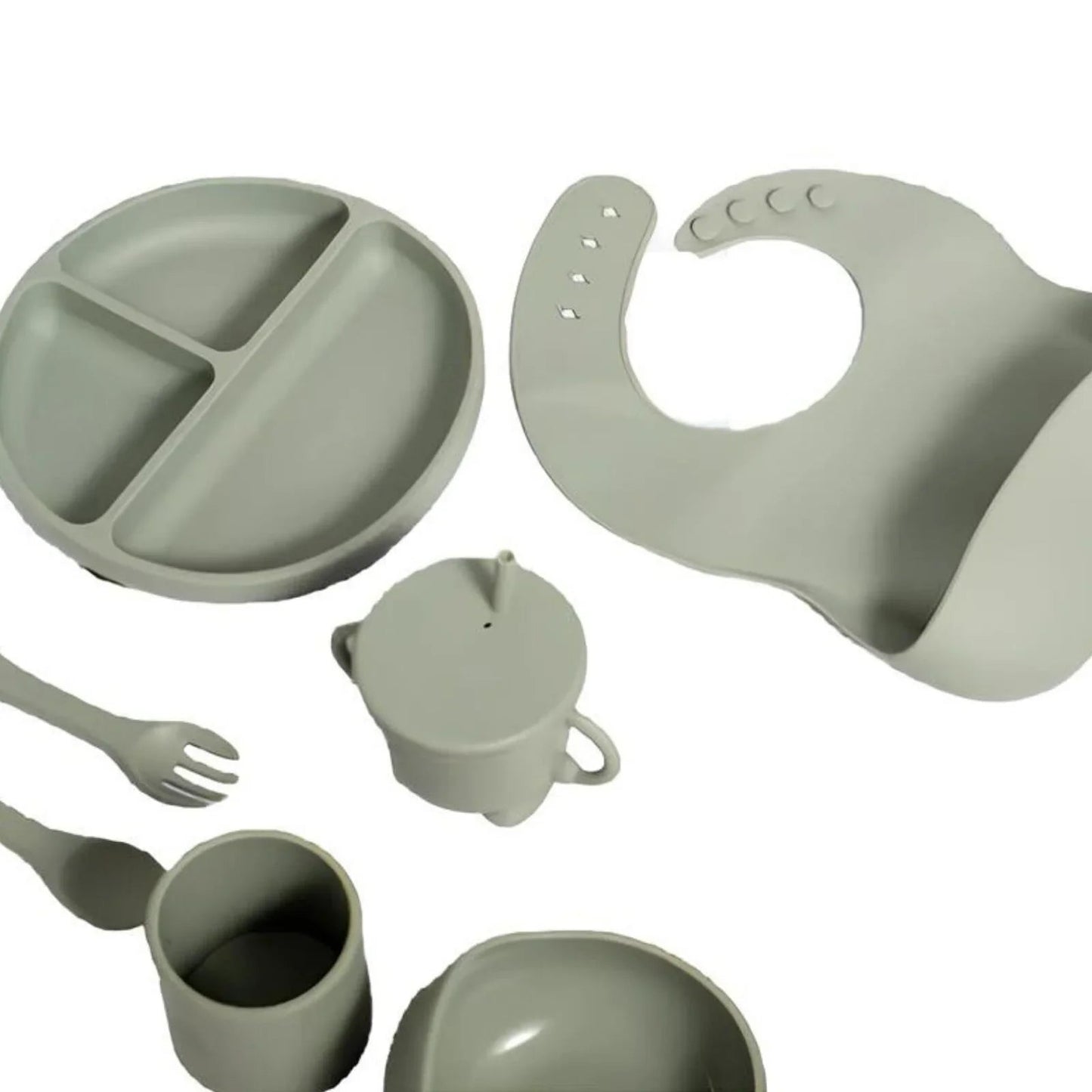 BLW Essentials Silicone Feeding Set - Sage - mezetto ebebek ebebek