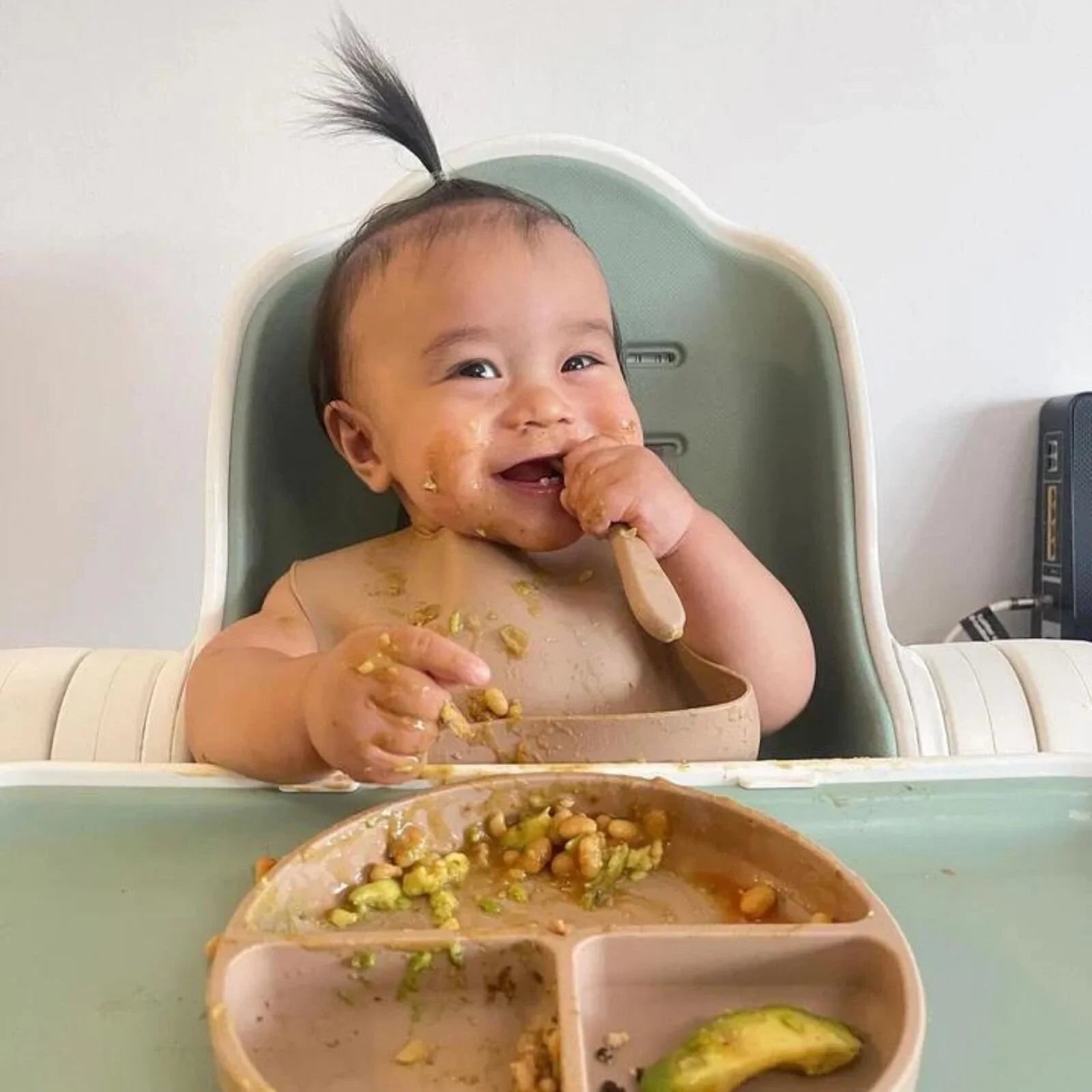 BLW Essentials Silicone Feeding Set - Sage - mezetto ebebek ebebek