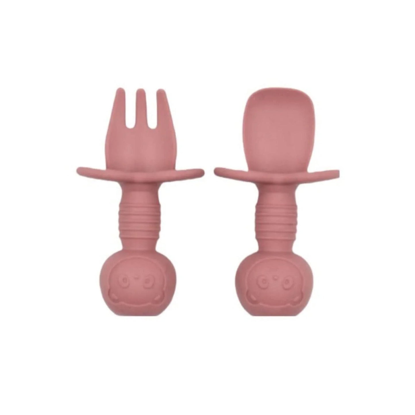 BLW Essentials Silicone Training Cutlery Set - Dusty Rose - mezetto ebebek ebebek