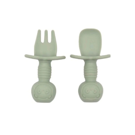 BLW Essentials Silicone Training Cutlery Set - Sage - mezetto ebebek ebebek