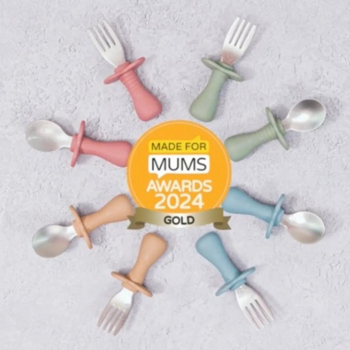 BLW Essentials Toddler Cutlery Set - Dusty Rose - mezetto ebebek ebebek