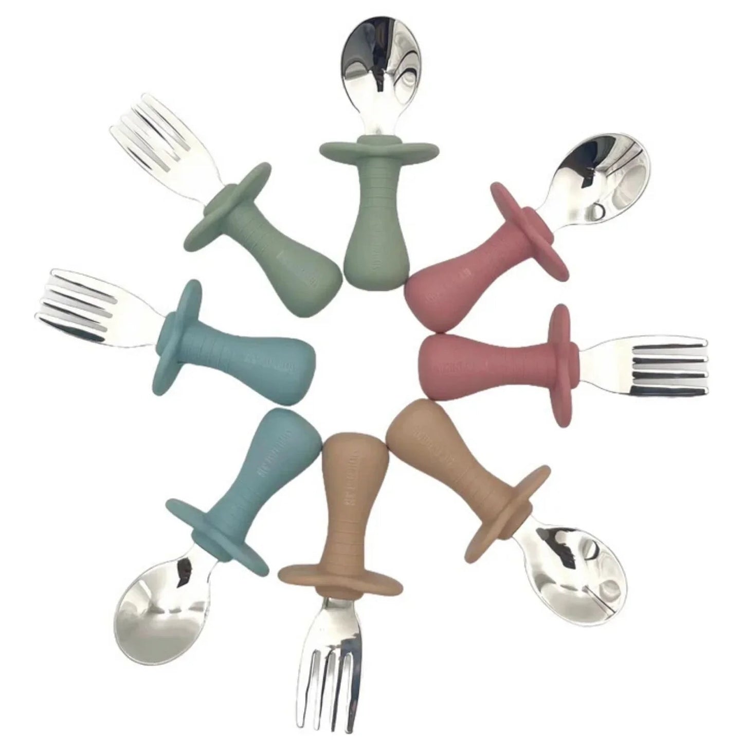 BLW Essentials Toddler Cutlery Set - Dusty Rose - mezetto ebebek ebebek