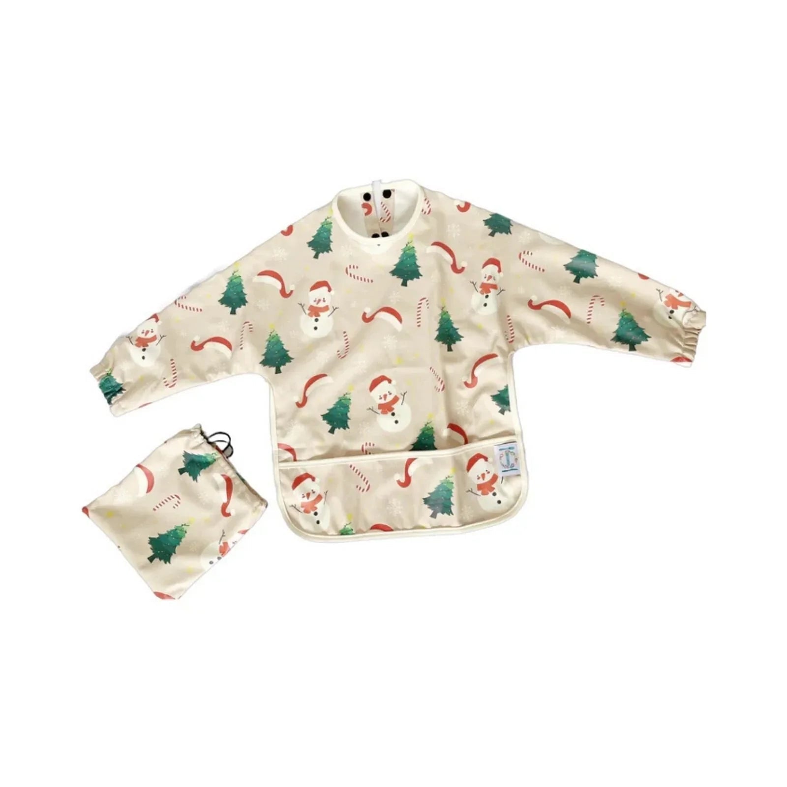 BLW Essentials Waterproof Christmas Long Sleeved Coverall Bib - mezetto ebebek ebebek