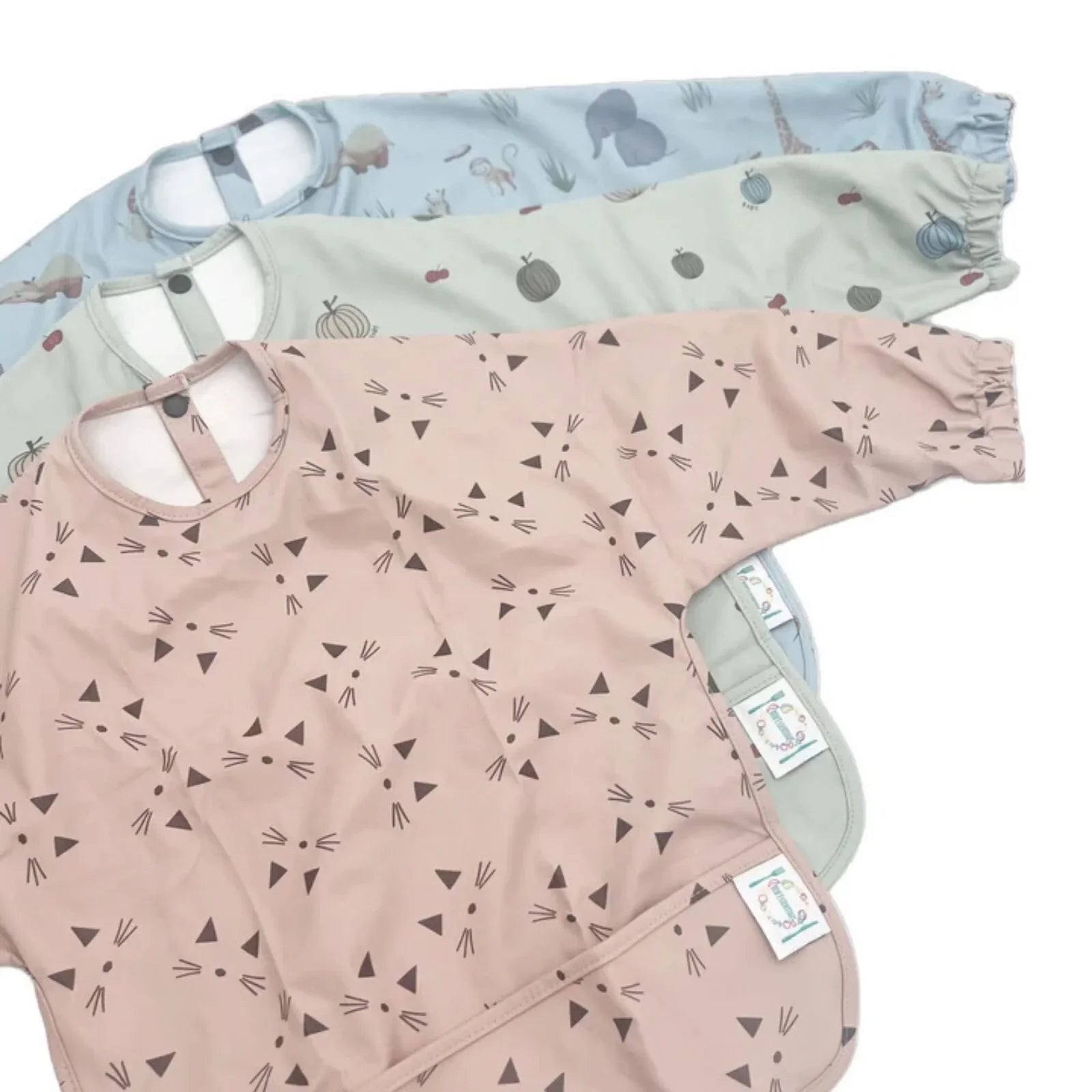 BLW Essentials Waterproof Long Sleeved Coverall Bib - Blue - mezetto ebebek ebebek