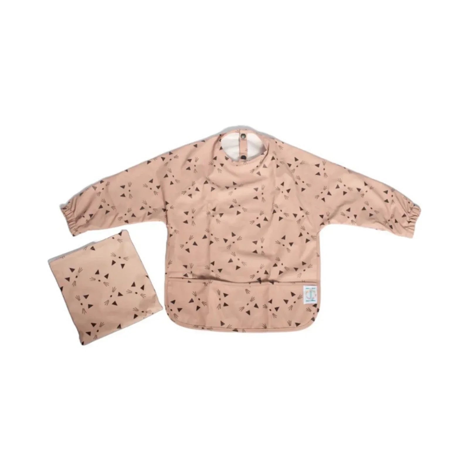 BLW Essentials Waterproof Long Sleeved Coverall Bib - Pink - mezetto ebebek ebebek