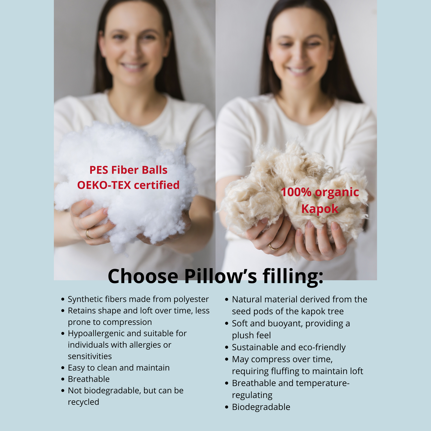 MINICAMP C-Shape Baby Feeding & Pregnancy Pillow with Organic White Cover | Kapok or PES Filling
