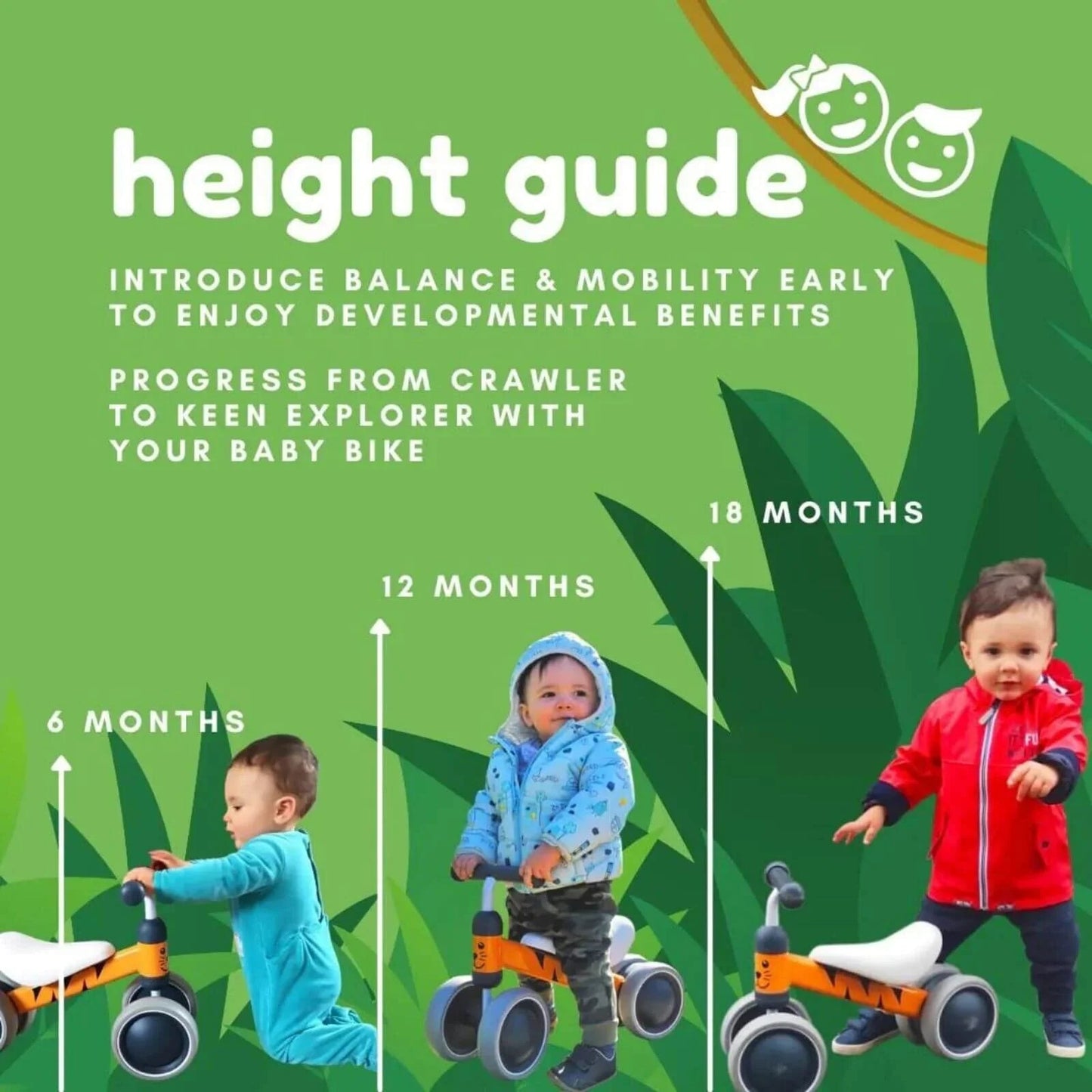 BOLDCUBE Baby Balance Bike - Red - mezetto ebebek ebebek