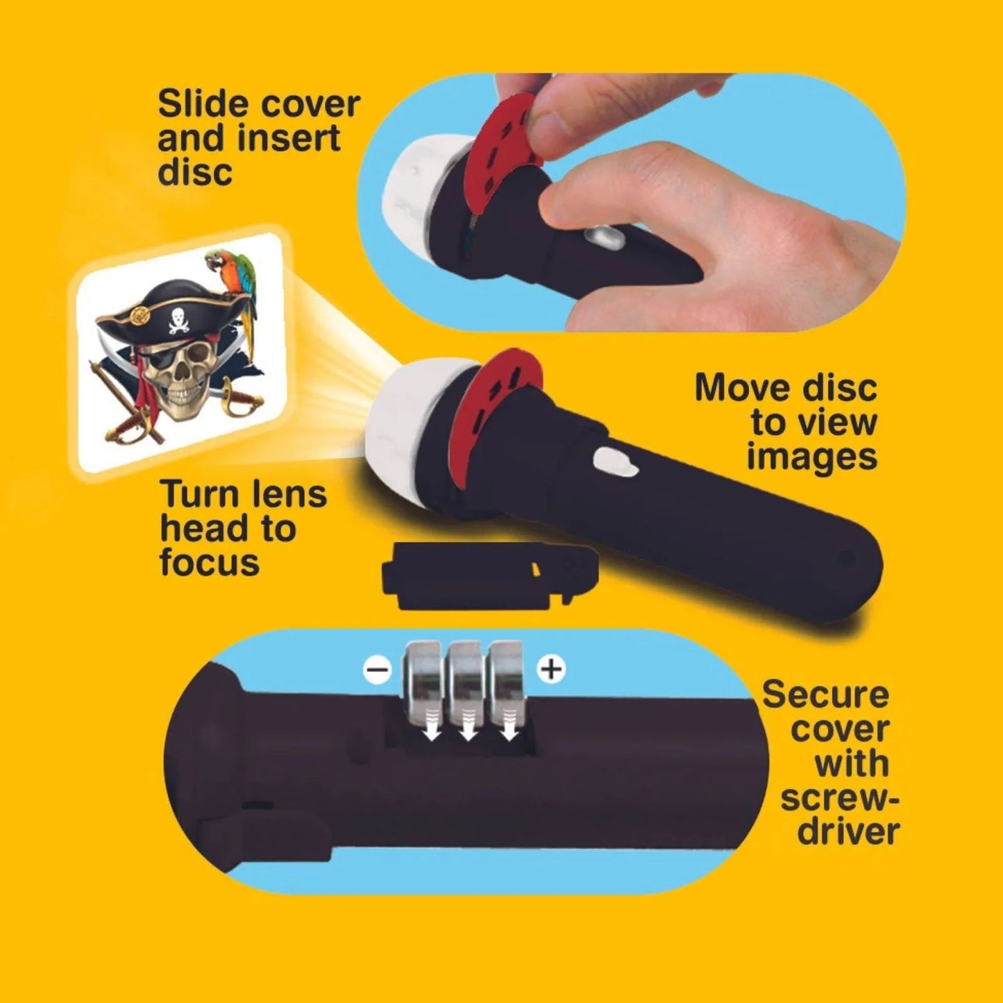 Brainstorm Torch and Projector - Pirate Torch - mezetto ebebek ebebek