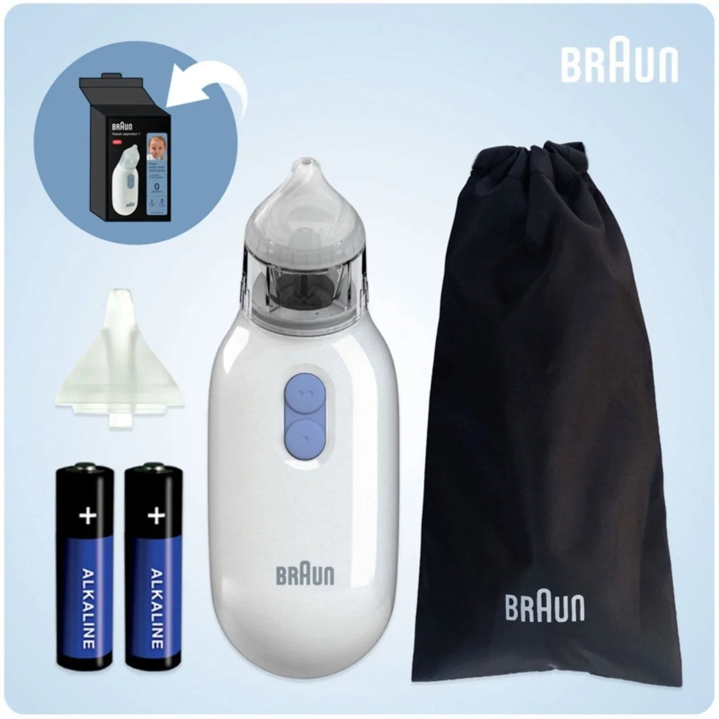 Braun BNA 100 EU Nasal Aspirator 0 M+ White - mezetto ebebek ebebek