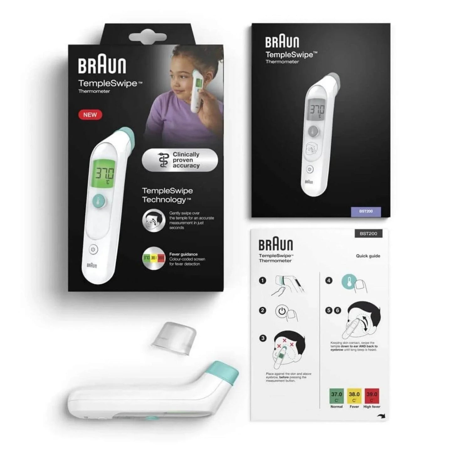 Braun BST200 TempleSwipe Forehead Thermometer - mezetto ebebek ebebek