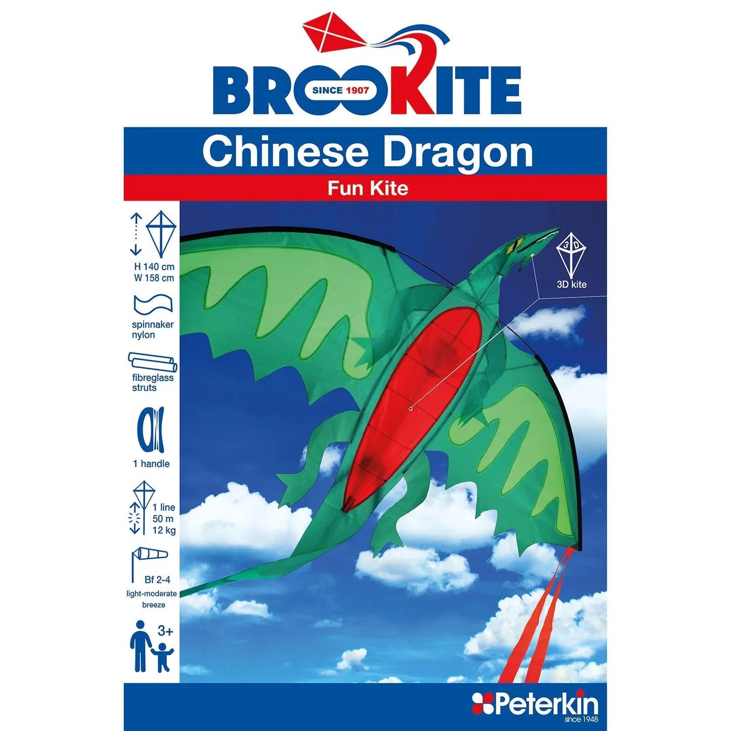Brookite 3D Chinese Dragon Kite - mezetto ebebek ebebek