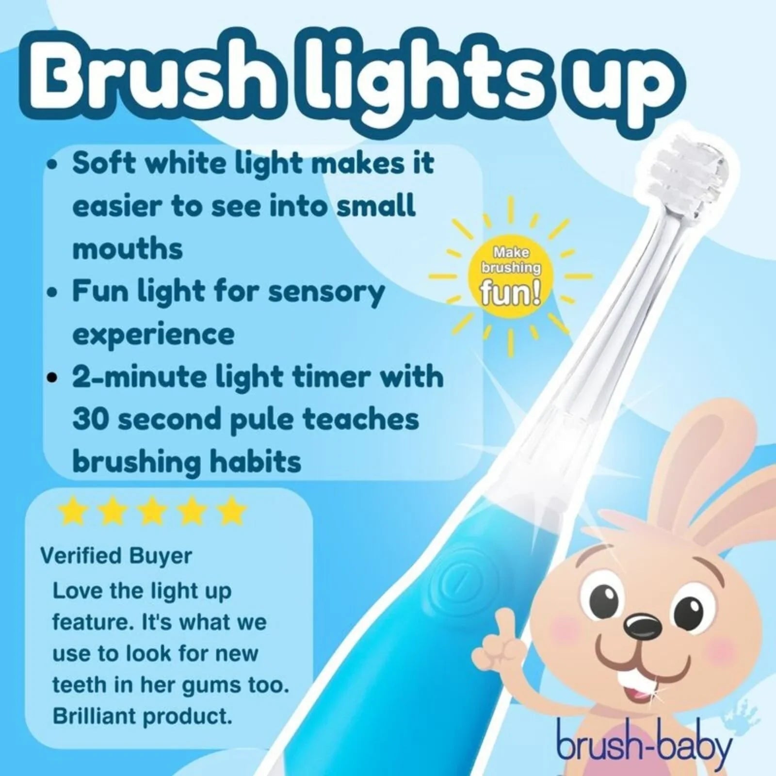 brush - baby BabySonic Electric Toothbrush 0 - 3 years - Blue - mezetto ebebek ebebek