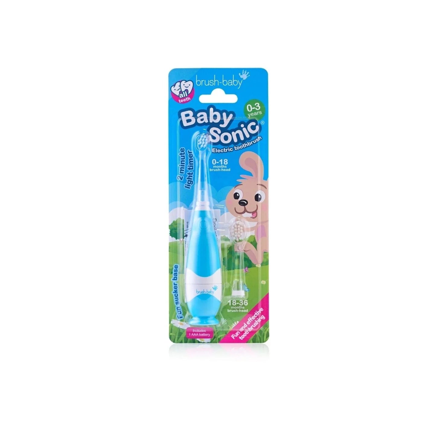 brush - baby BabySonic Electric Toothbrush 0 - 3 years - Blue - mezetto ebebek ebebek