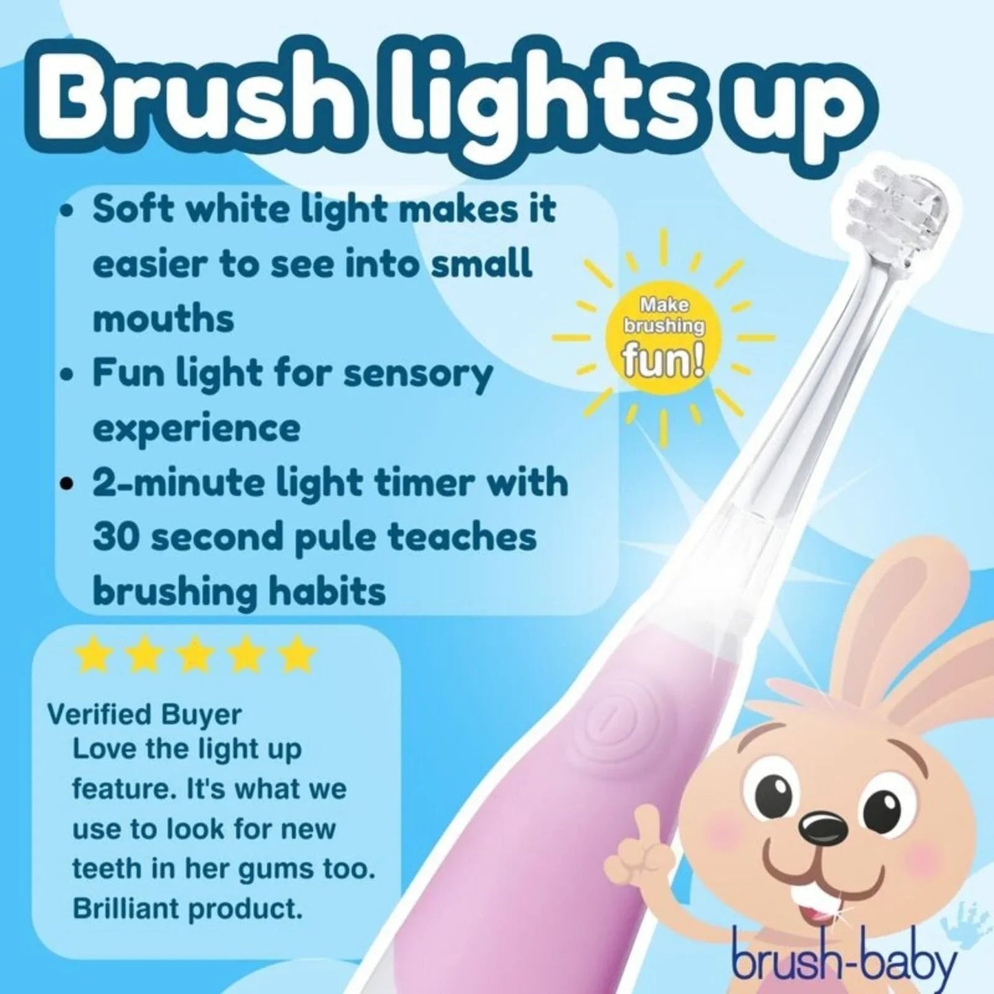 brush - baby BabySonic Electric Toothbrush 0 - 3 years - Pink - mezetto ebebek ebebek