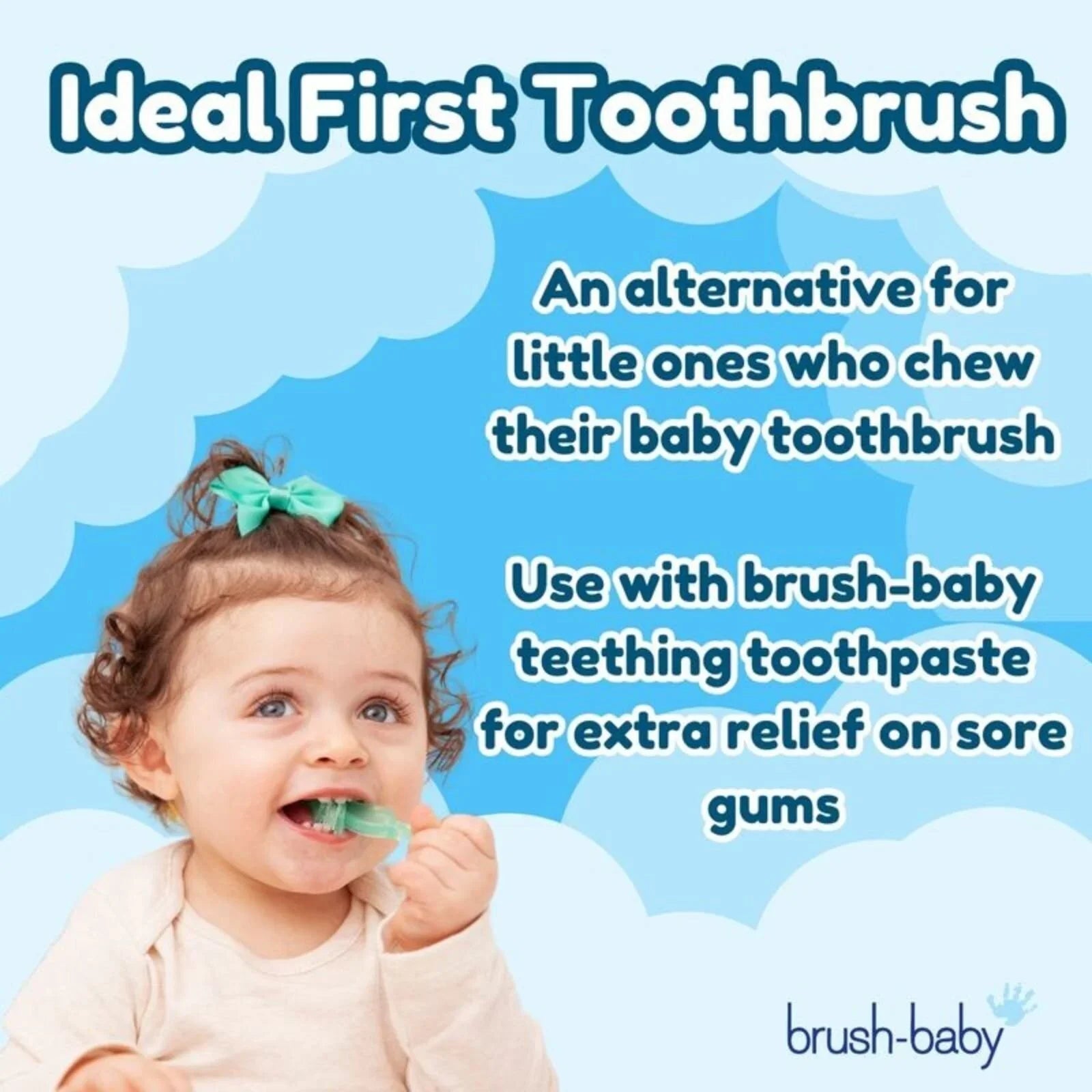 brush - baby Chewable Toothbrush Pack of 2 - Teal - mezetto ebebek ebebek
