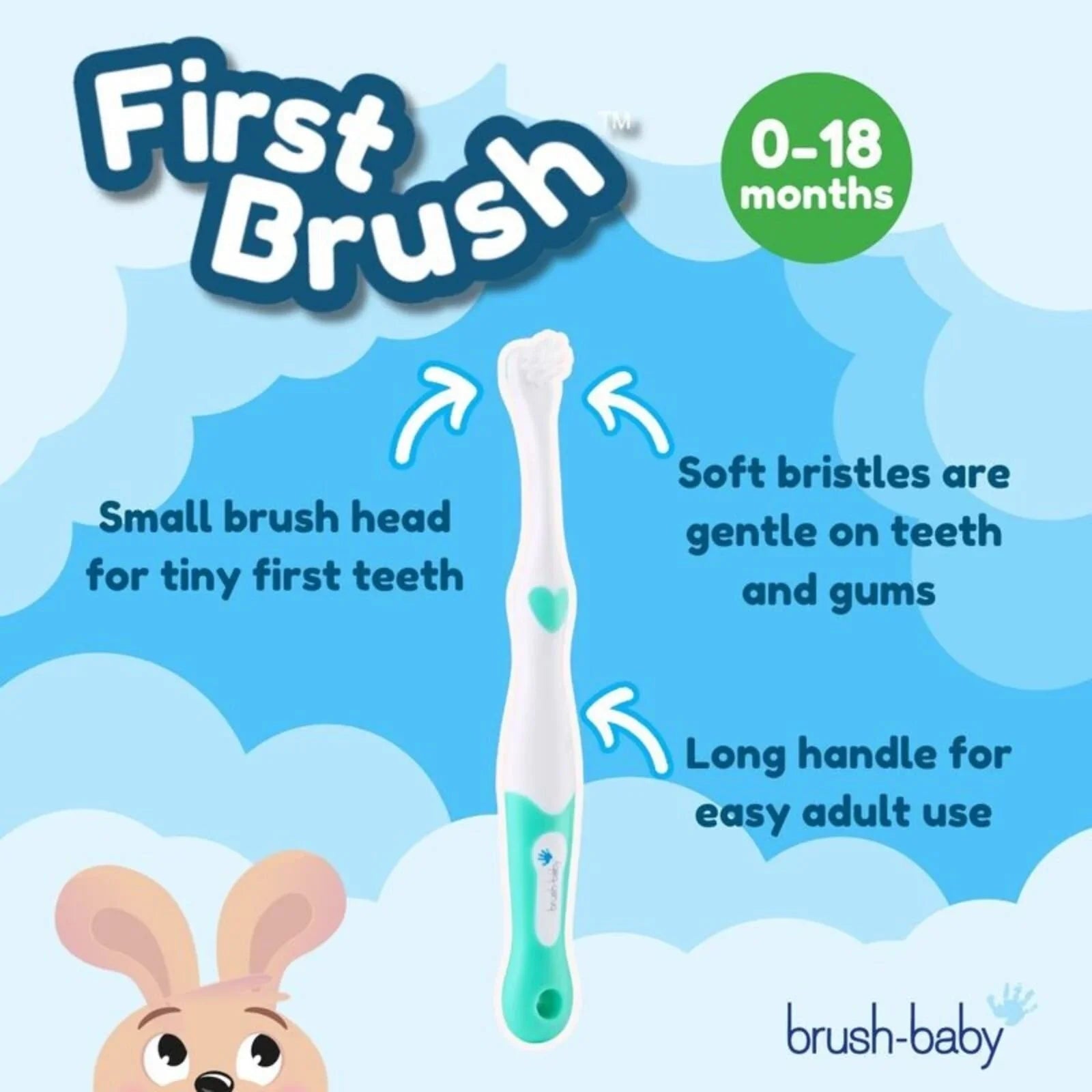 brush - baby First Brush Pack of 2 - Mixed Colours - mezetto ebebek ebebek
