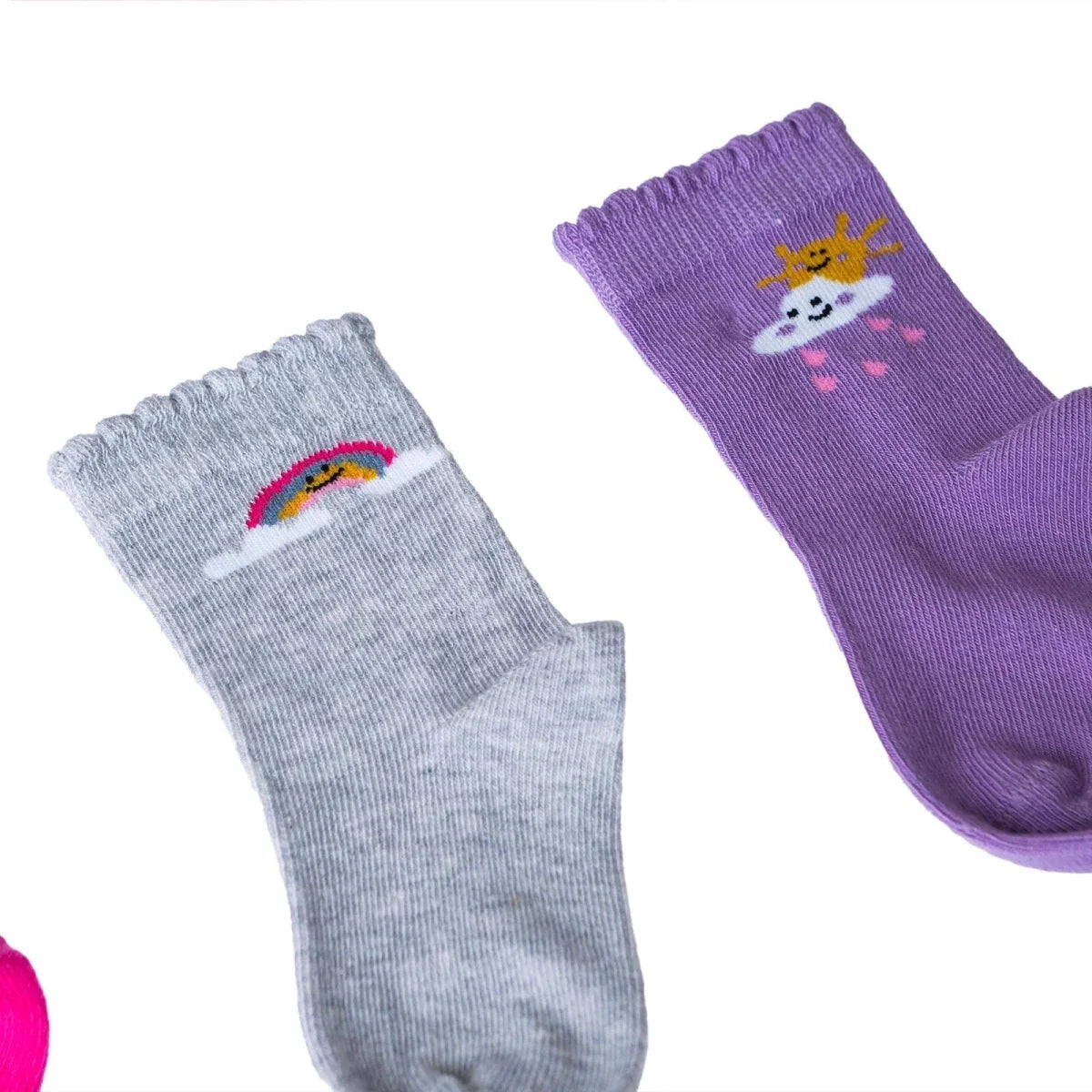 HelloBaby Girls 5-Pack Socks Sky - Pink