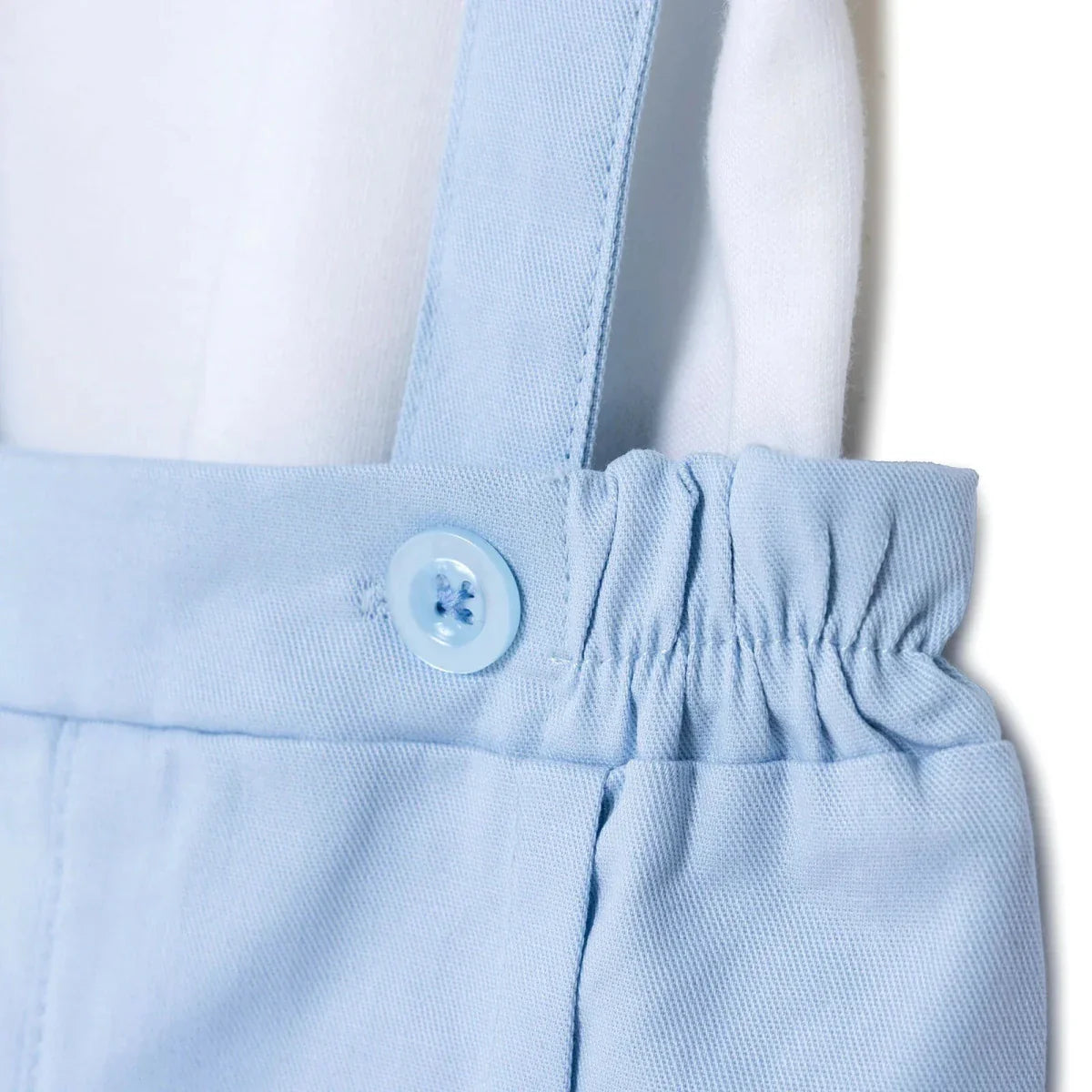 Bebetto Boys Short Dungarees & T-shirt Snap Fastening Little Boss Shirt Collar Short Length Short Sl - Blue