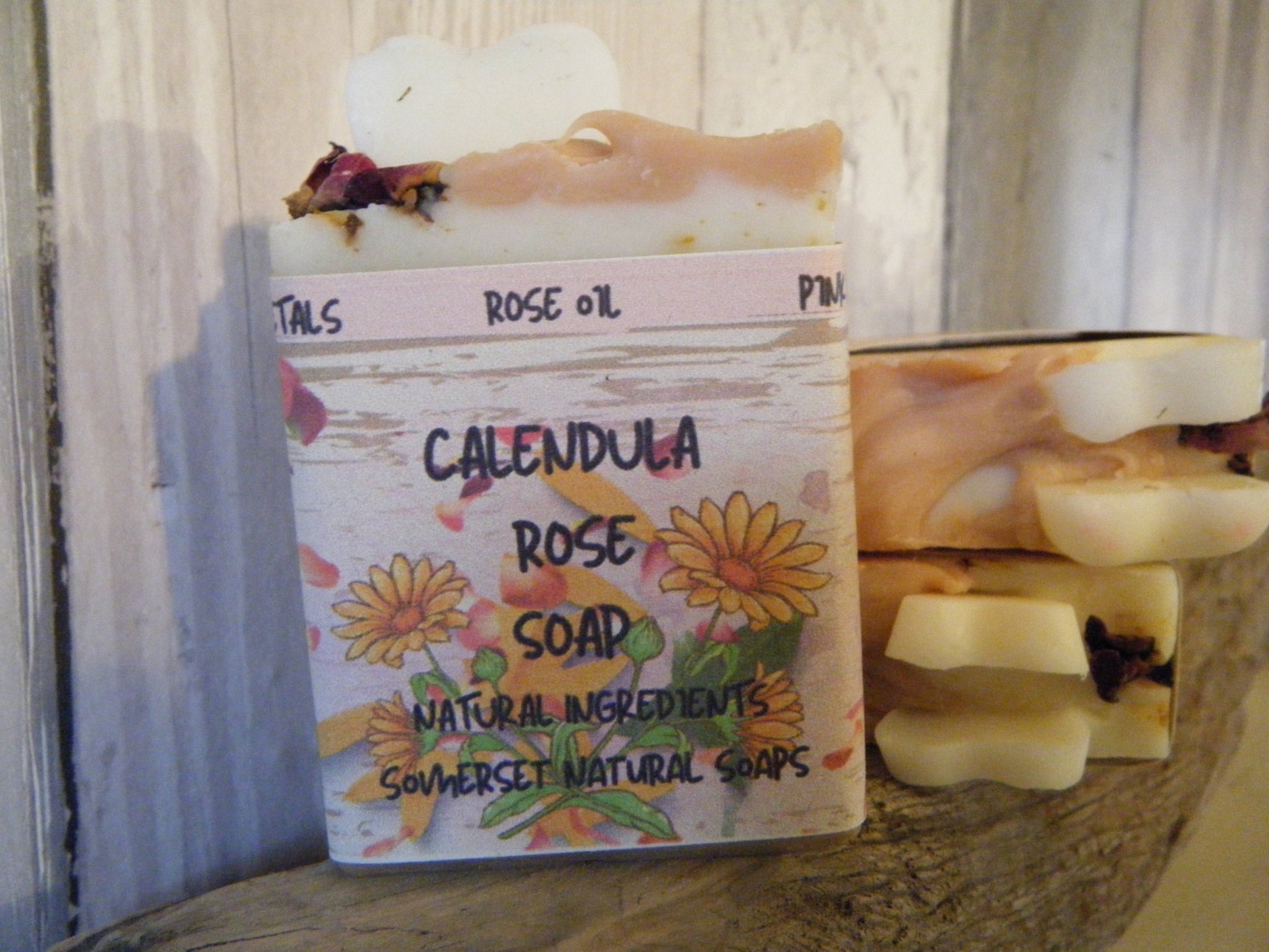 Calendula Rose Vegan Soap - mezetto Shopify Collective Somerset Natural Soaps