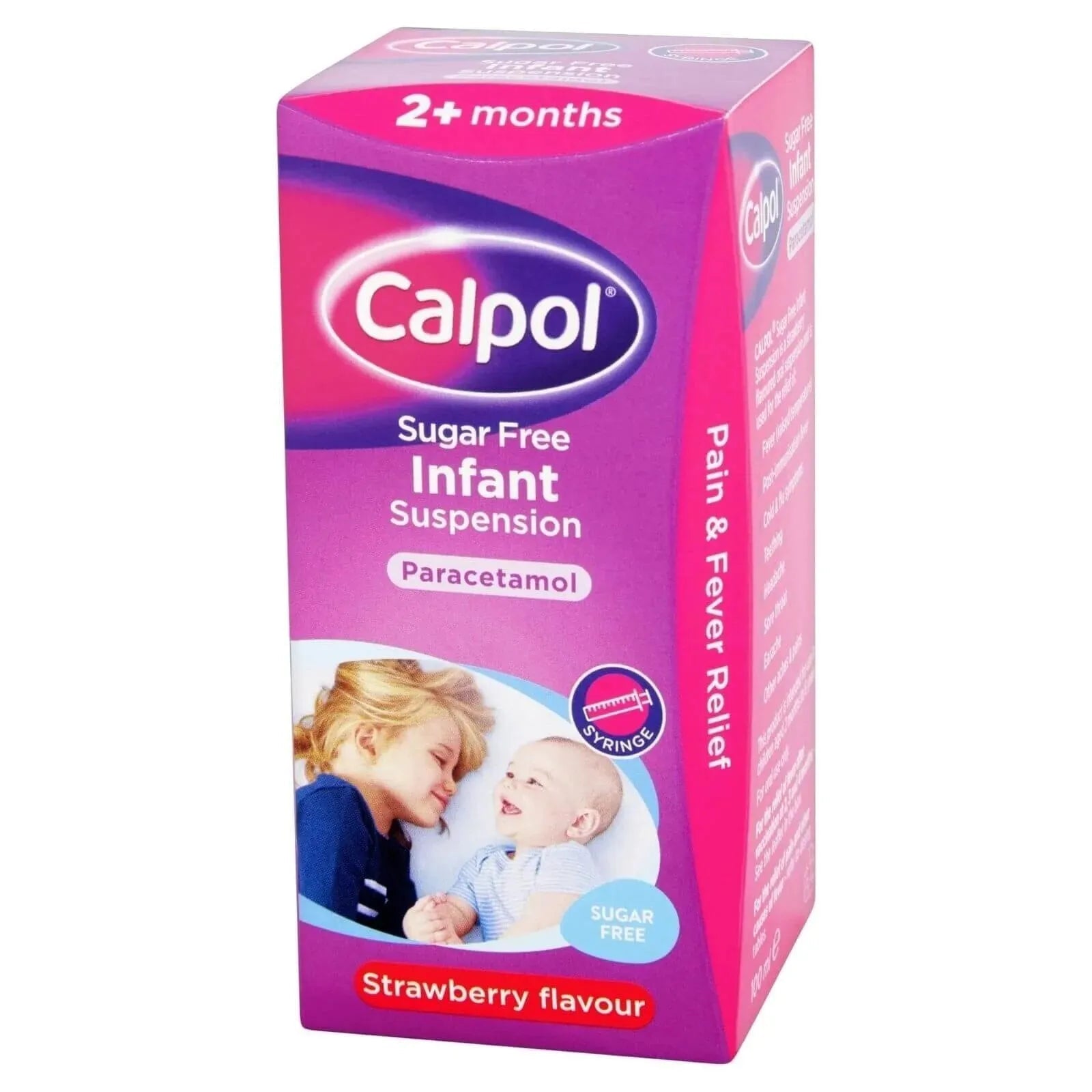 Calpol Sugar Free Infant Suspension Paracetamol Strawberry Flavour 100ml - mezetto ebebek ebebek