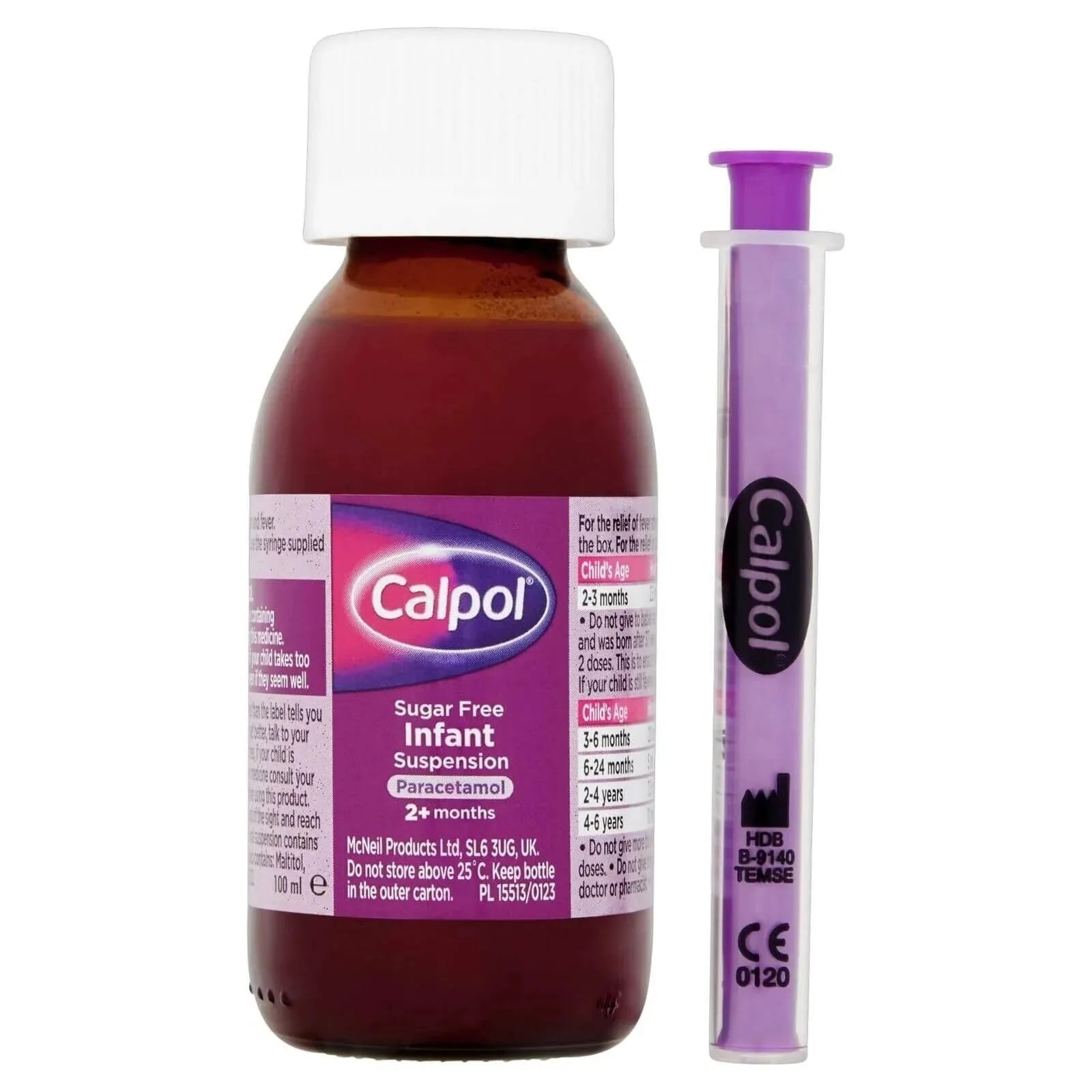 Calpol Sugar Free Infant Suspension Paracetamol Strawberry Flavour 100ml - mezetto ebebek ebebek