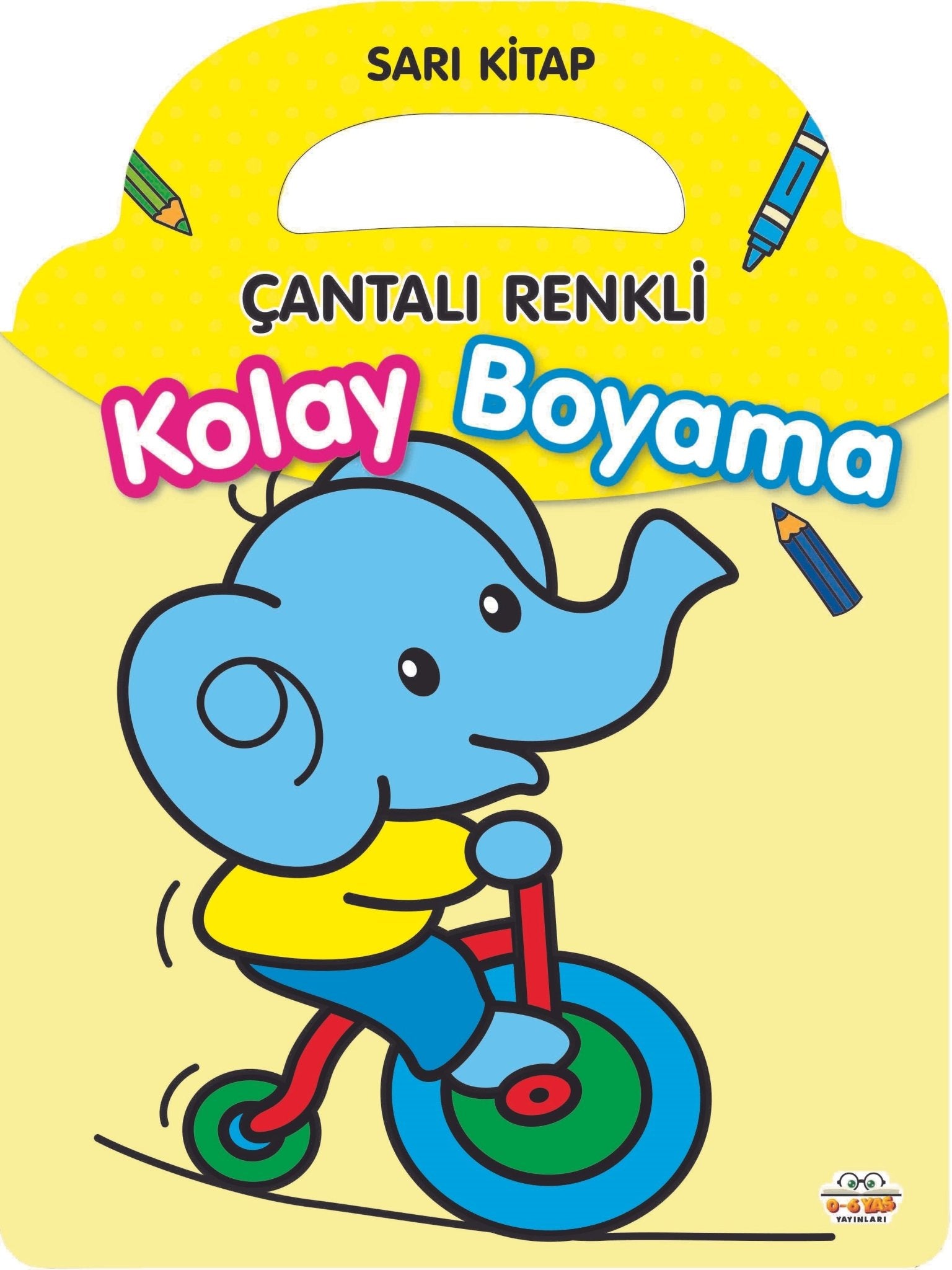 Çantalı Renkli Kolay Boyama - Sarı Kitap - Parıltı Yayınları Kitap