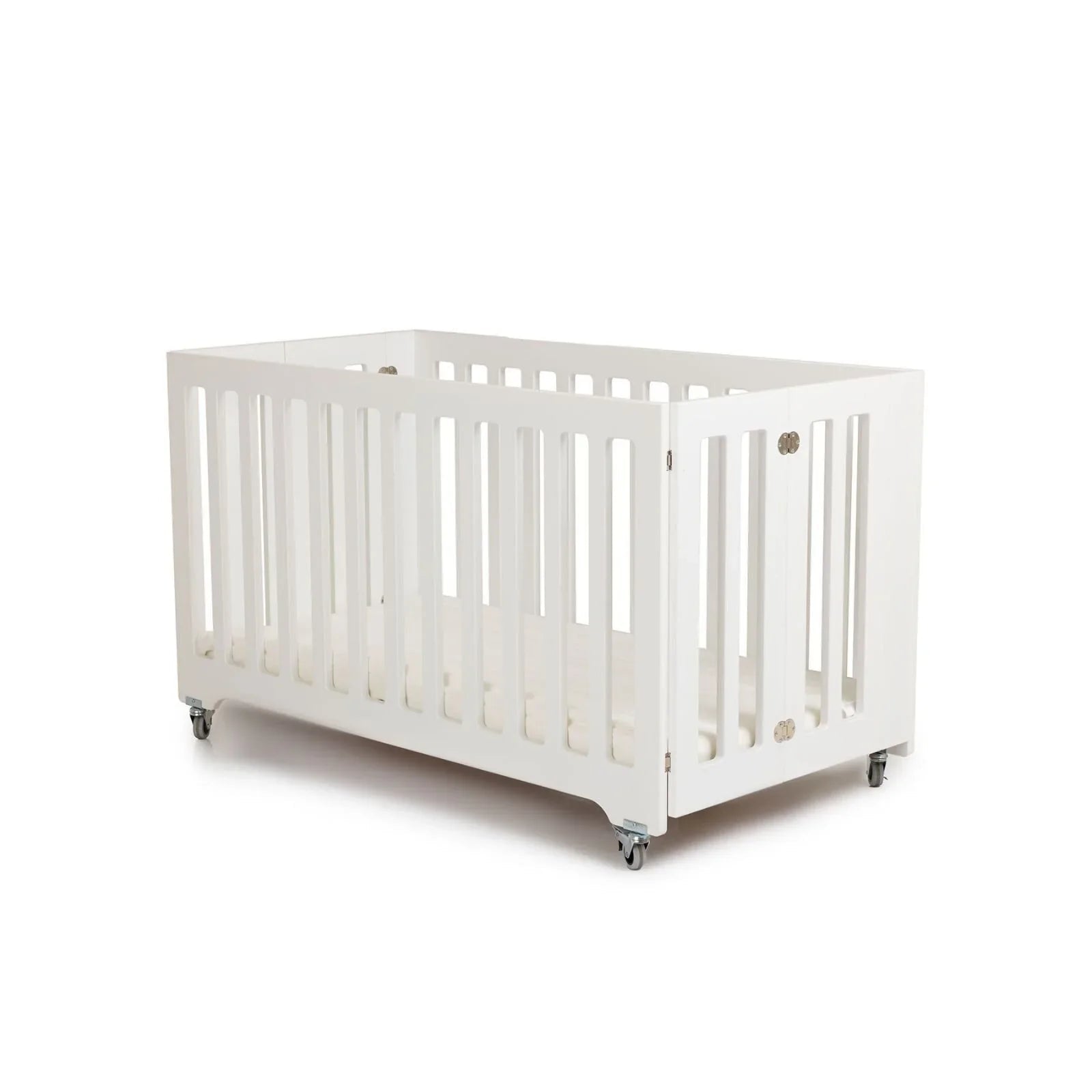 Caploonba Folding MDF Crib 60x120cm - White - mezetto ebebek ebebek