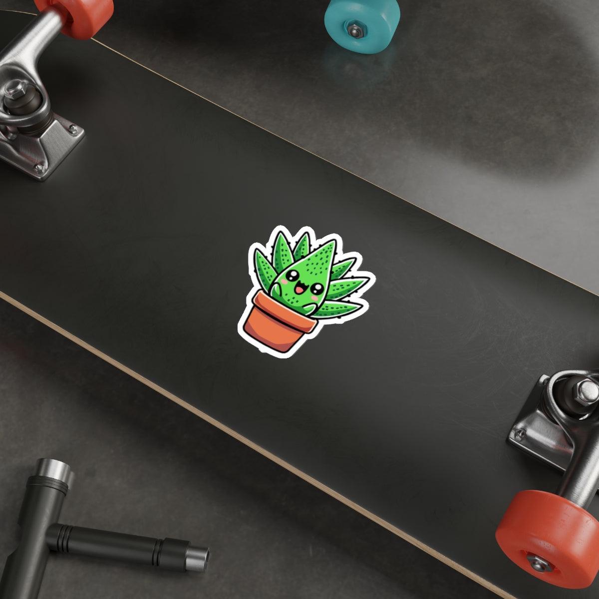 Cartoon Aloe Vera Sticker – Cute Plant Lover Vinyl Decal - mezetto KEOLIX KEOLIX