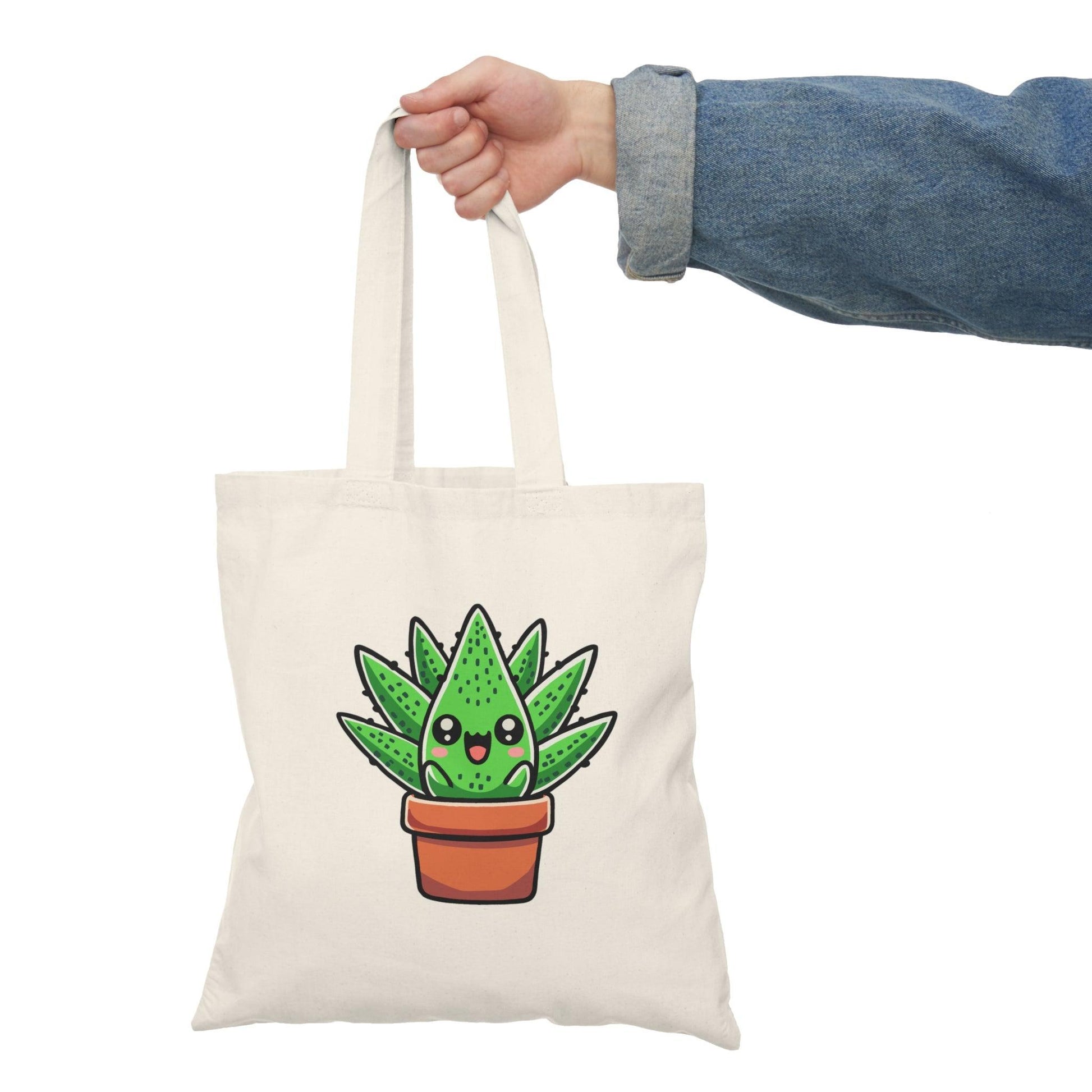 Cartoon Aloe Vera Tote Bag – Funny Eco Cotton Bag Gift - mezetto KEOLIX KEOLIX