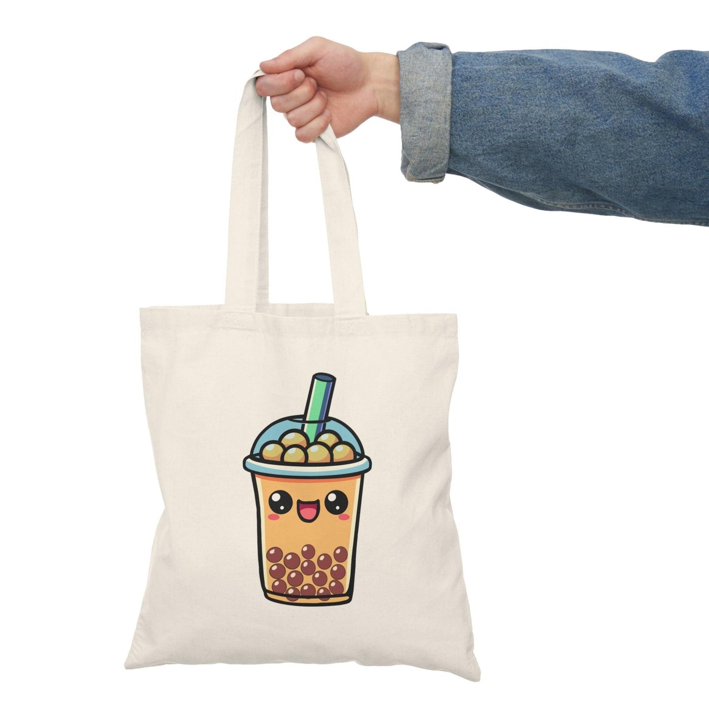 Cartoon Boba Tea Tote – Eco Cotton Bag for Bubble Lovers - mezetto KEOLIX KEOLIX