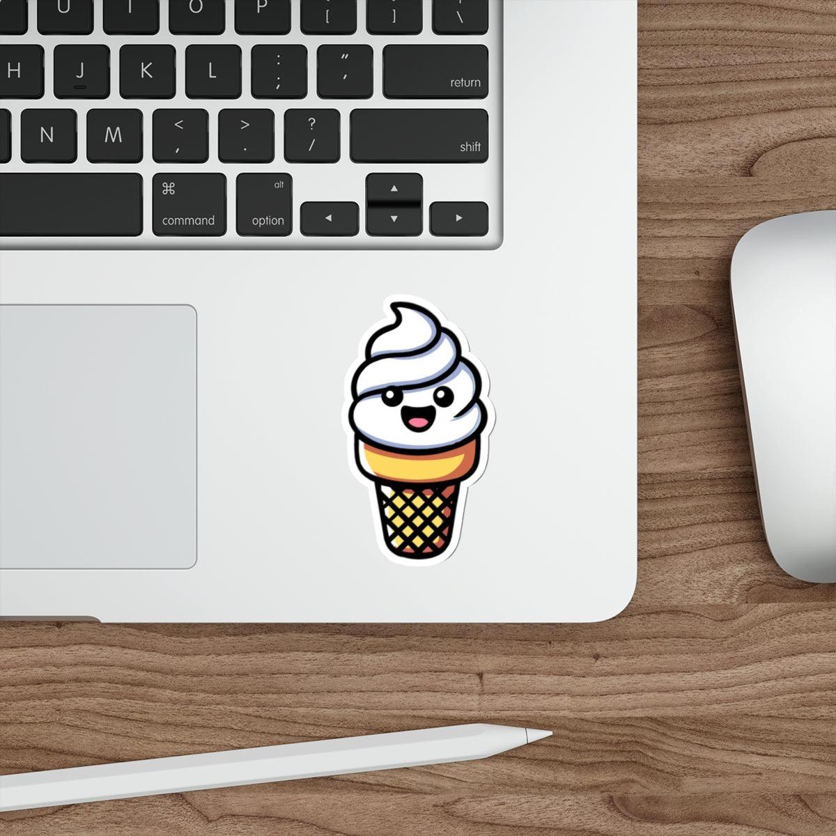Cartoon Ice Cream Cone Sticker – Sweet Vinyl Dessert Decal - mezetto KEOLIX KEOLIX