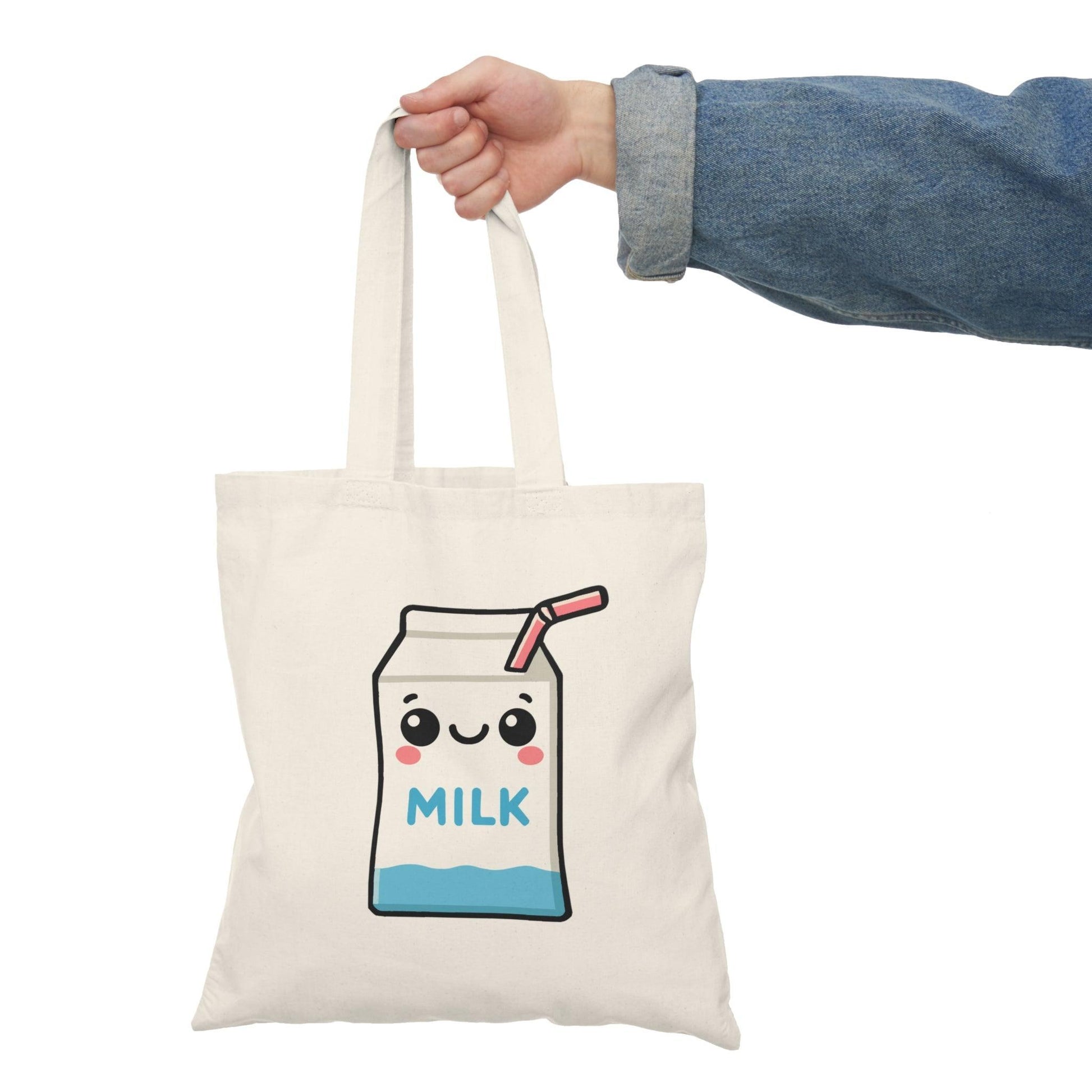 Cartoon Milk Carton Tote – Nostalgic Pastel Eco Shopper - mezetto KEOLIX KEOLIX
