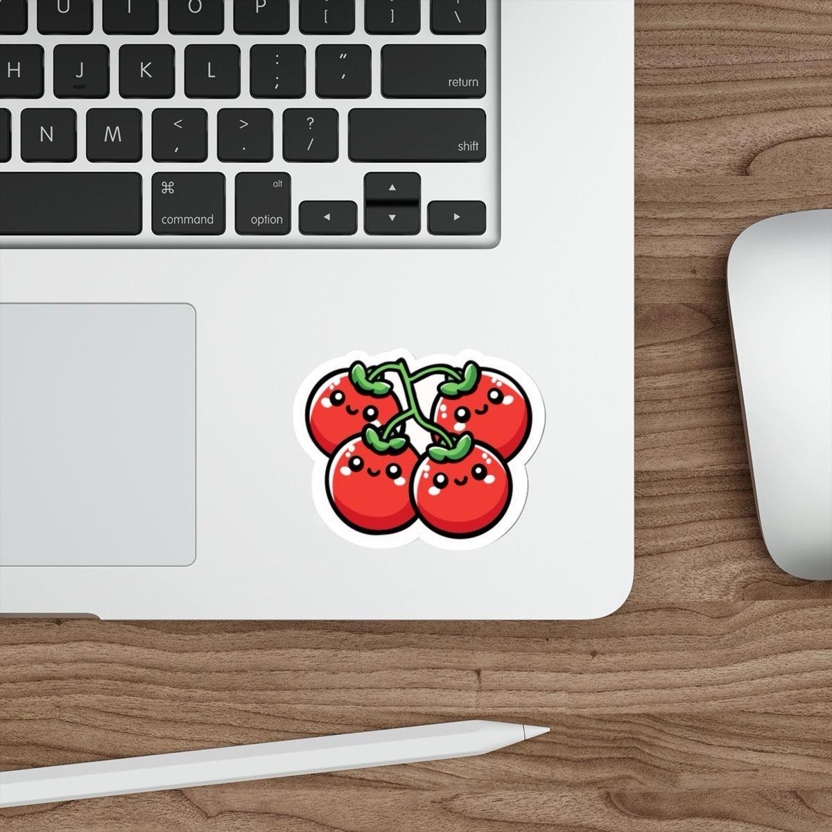 Cartoon Tomatoes on a Vine Sticker – Cute Garden Vibes - mezetto KEOLIX KEOLIX