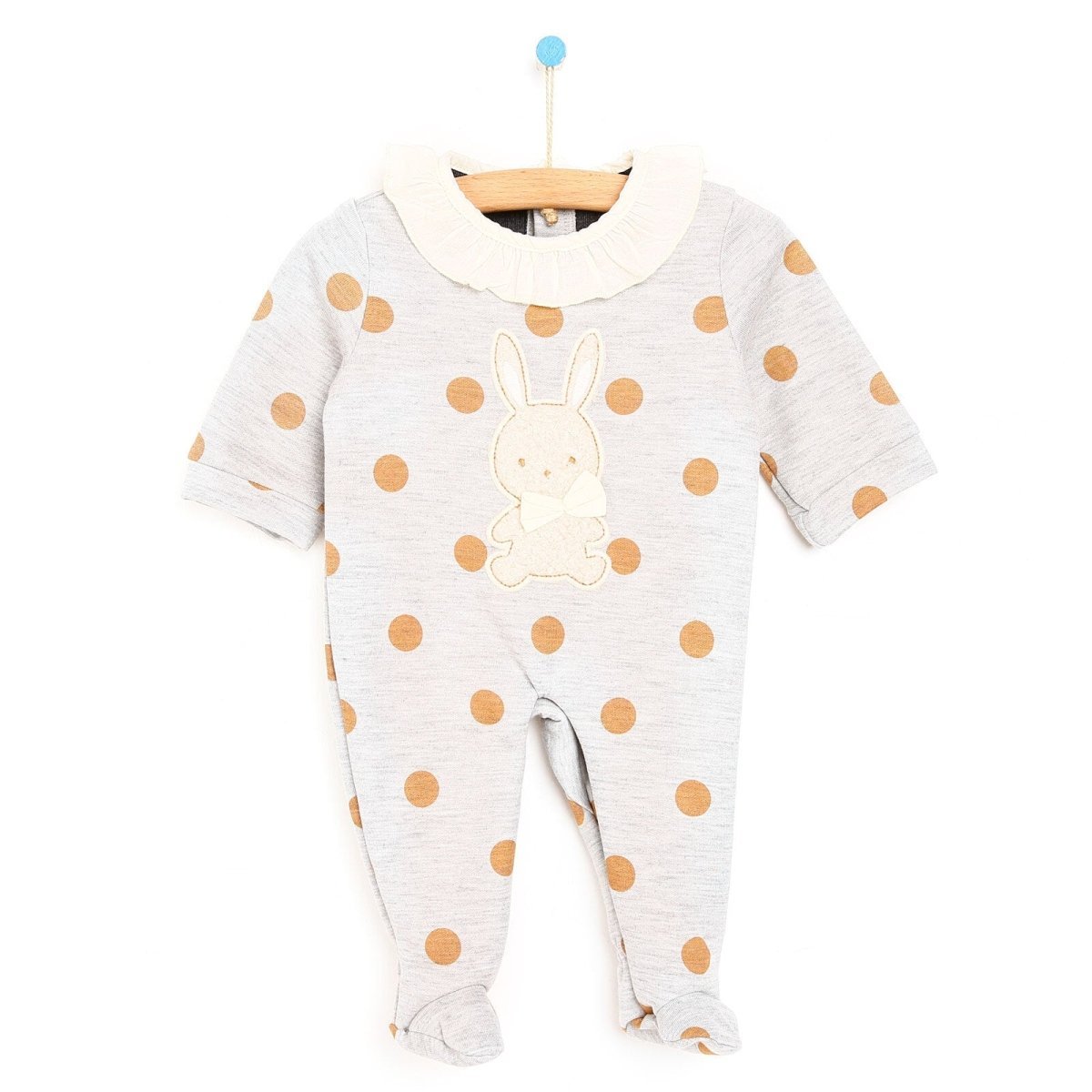 Cassiope Newborn Biscuits Footed Jumpsuit - Grey - mezetto ebebek ebebek