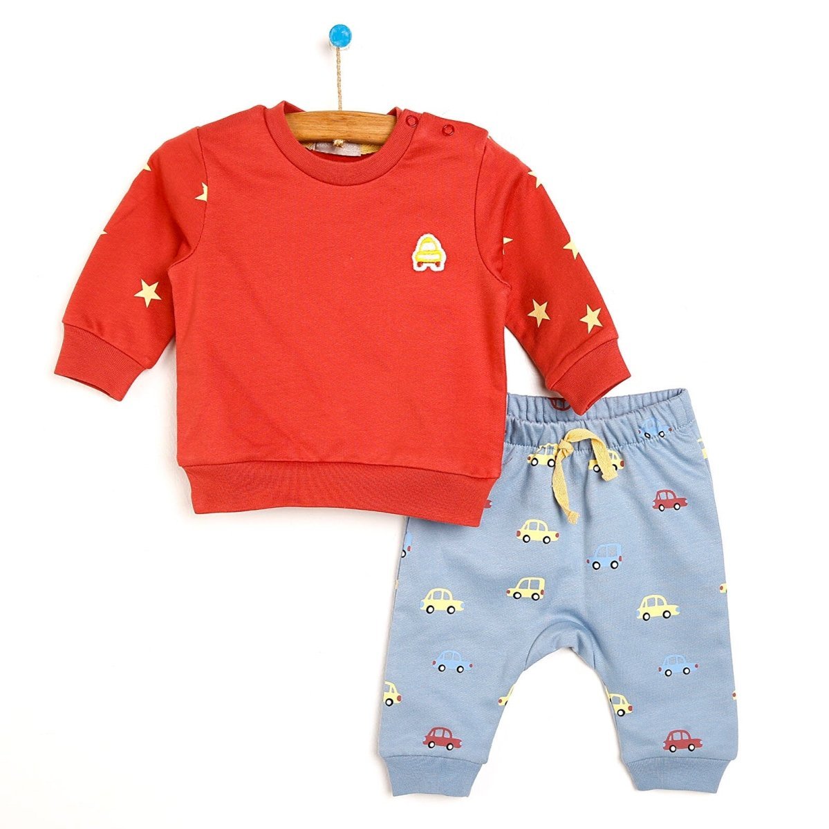 Cassiope Newborn Cool Boy Sweatshirt Legging Starter Set - Blue - mezetto ebebek ebebek