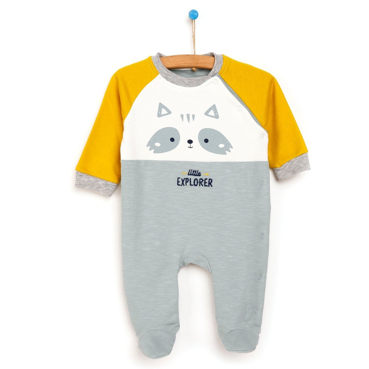 Cassiope Newborn Little Explorer Footed Jumpsuit - Bronze - mezetto ebebek ebebek