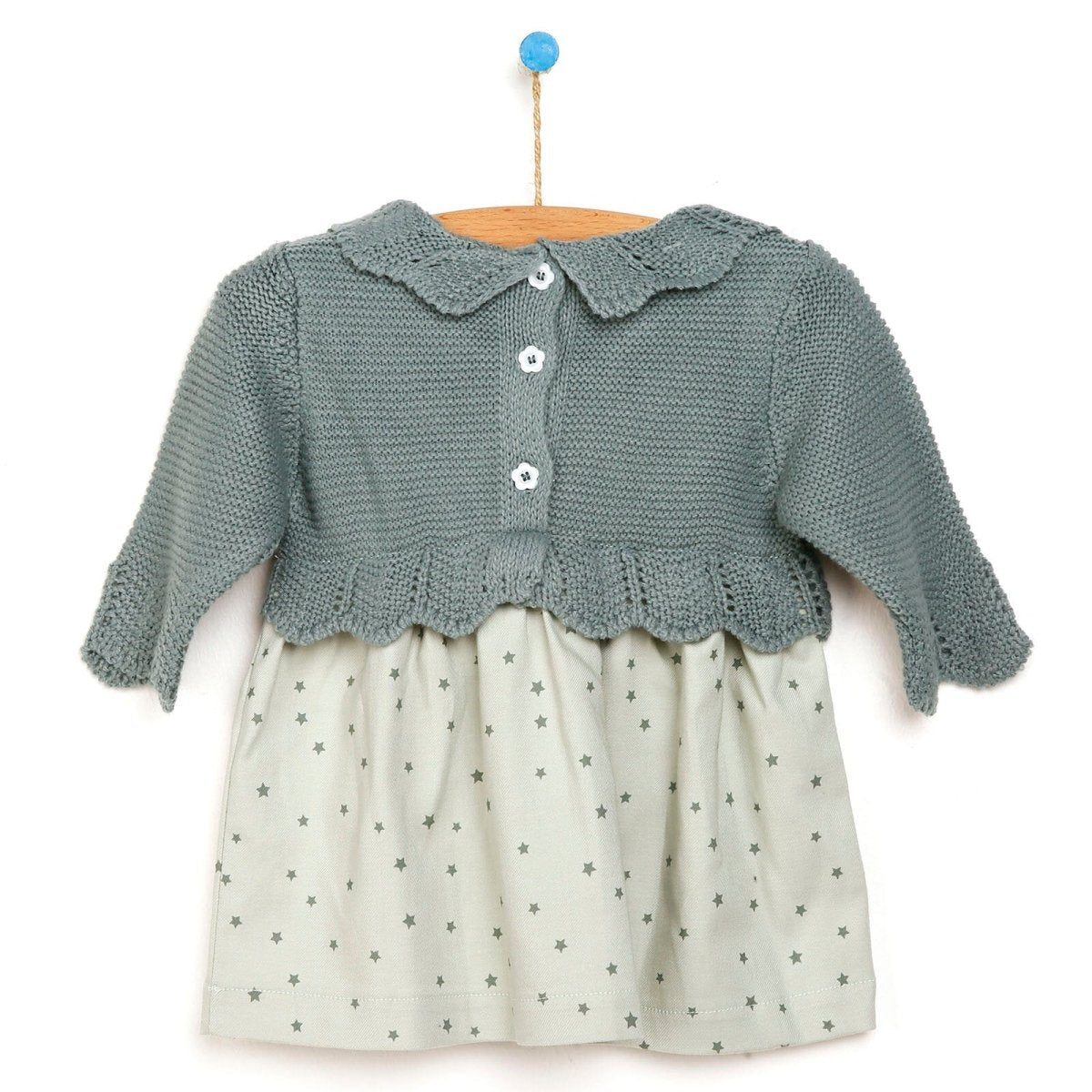 Cassiope Newborn Little Star Dress - Blue - mezetto ebebek ebebek