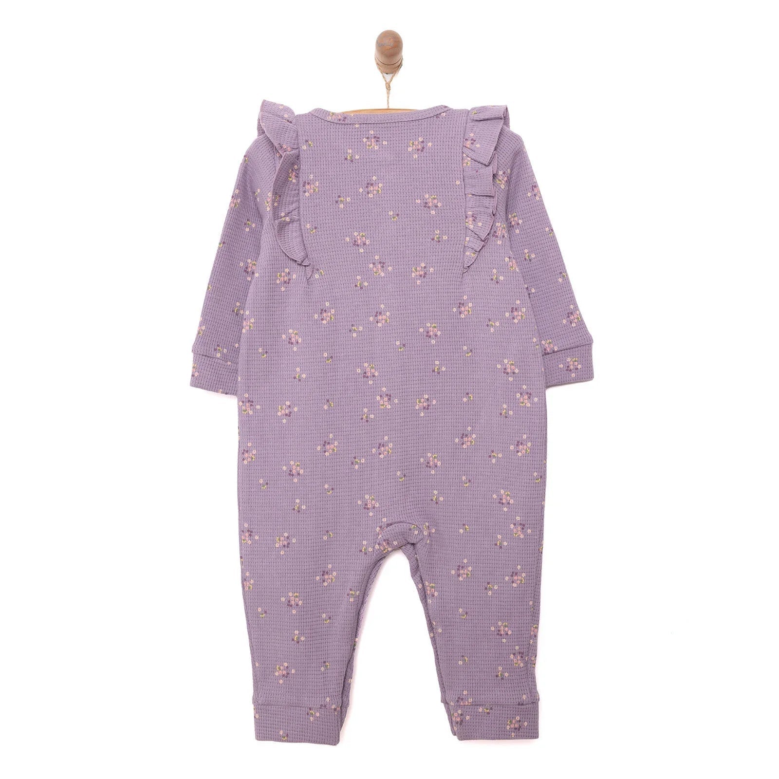 Cassiope Newborn Mini Flowers Jumpsuit - Purple - mezetto ebebek ebebek