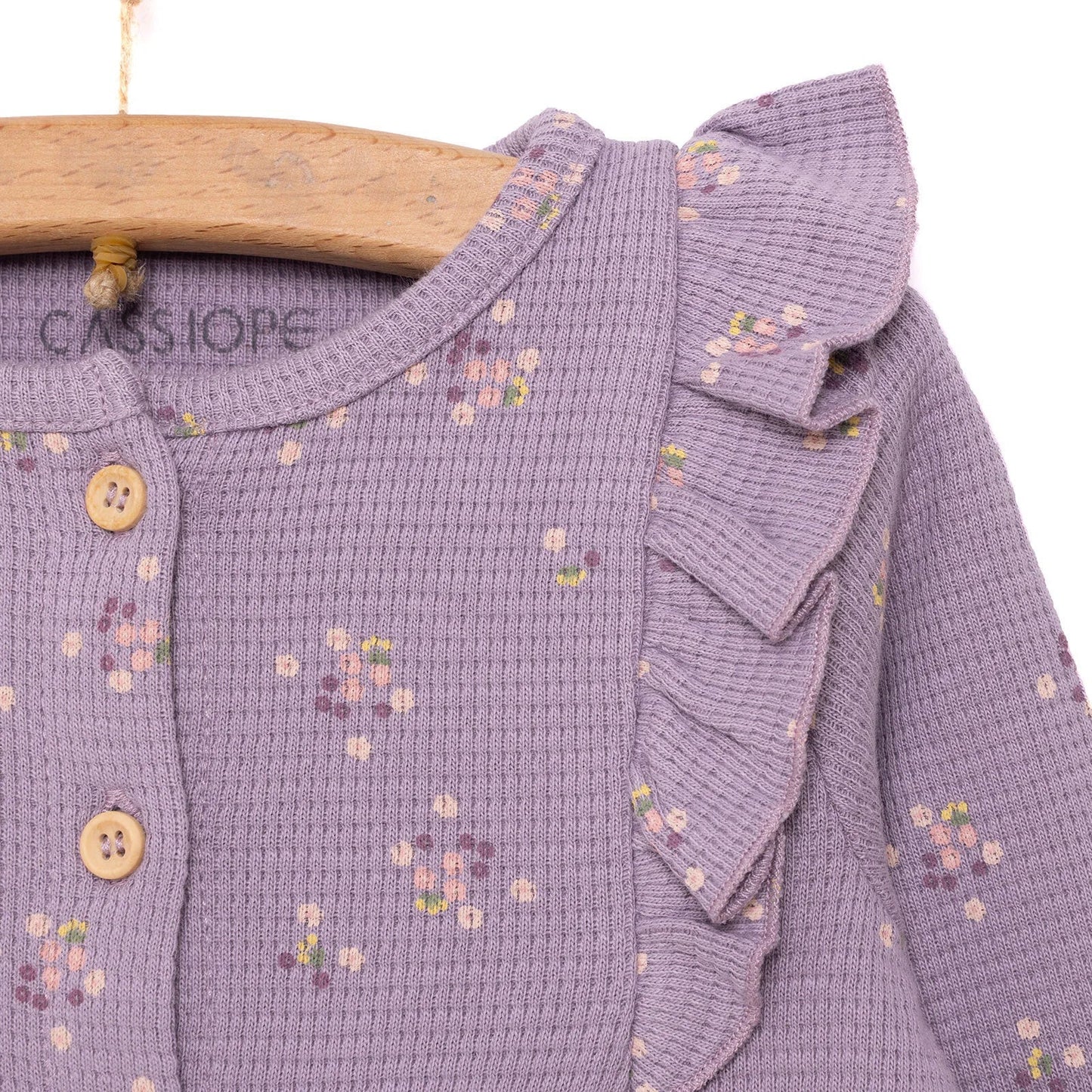 Cassiope Newborn Mini Flowers Jumpsuit - Purple - mezetto ebebek ebebek