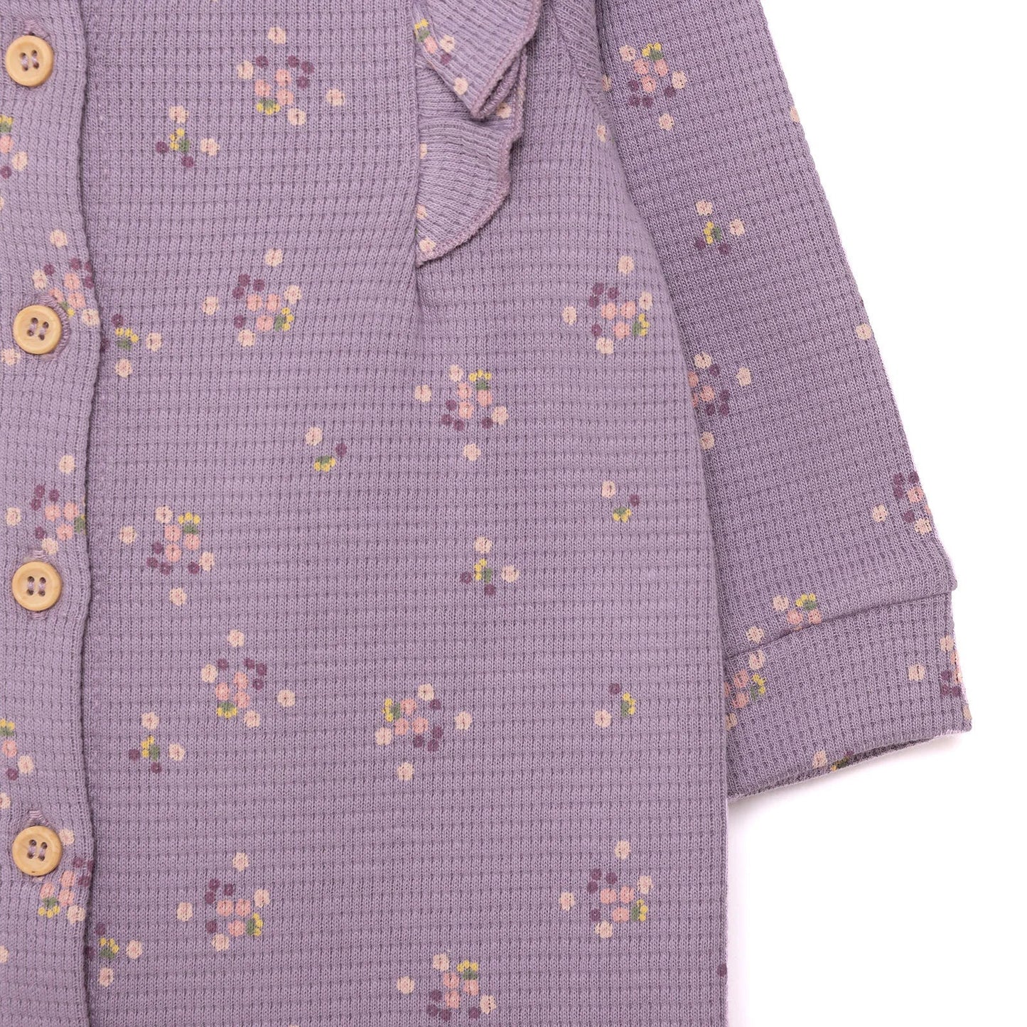 Cassiope Newborn Mini Flowers Jumpsuit - Purple - mezetto ebebek ebebek